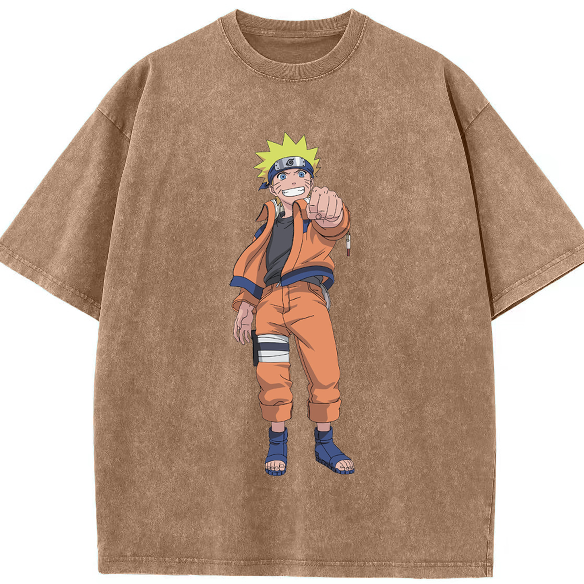 （画像用） NARUTO -ナルト- うずまき ナルト Uzumaki Naruto 綿100% ヴィンテージ風 半袖Tシャツ（フロントプリント）