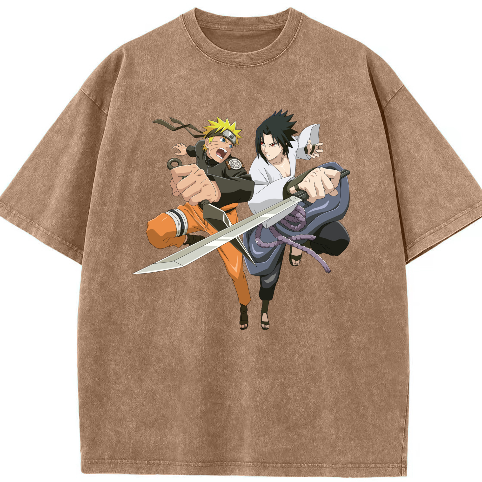 （画像用） NARUTO -ナルト- うずまき ナルト Uzumaki Naruto 綿100% ヴィンテージ風 半袖Tシャツ（フロントプリント）