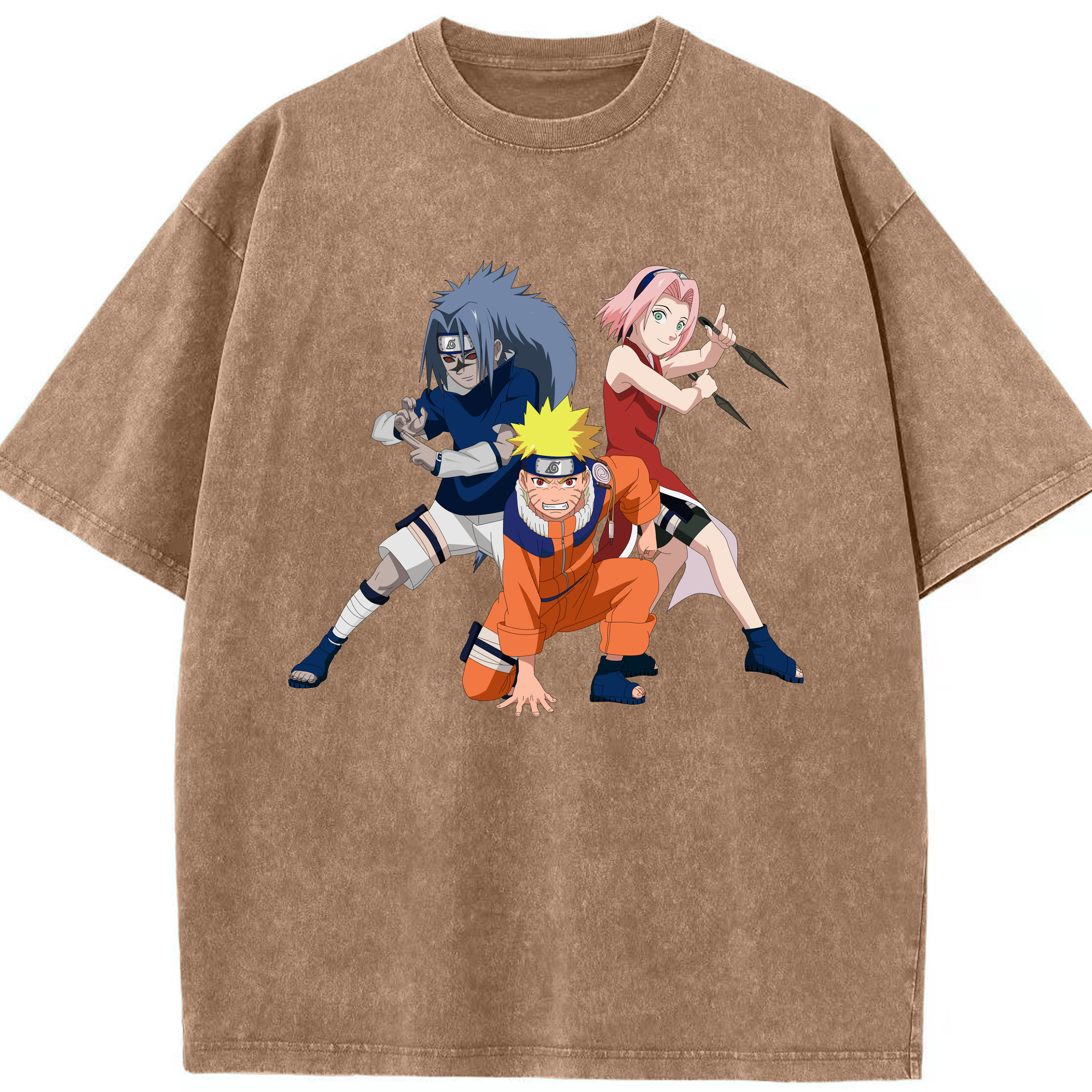 （画像用） NARUTO -ナルト- うずまき ナルト Uzumaki Naruto 綿100% ヴィンテージ風 半袖Tシャツ（フロントプリント）