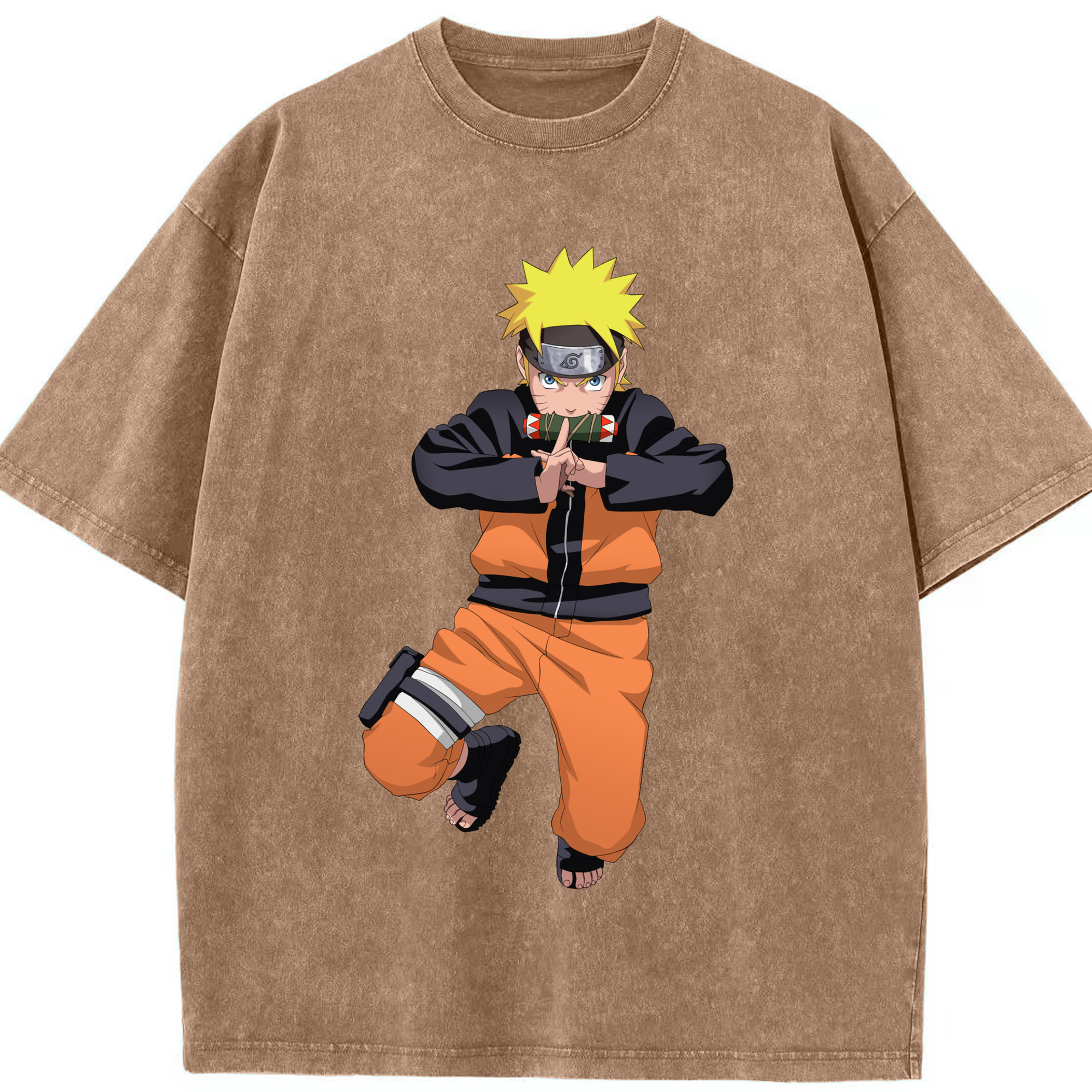（画像用） NARUTO -ナルト- うずまき ナルト Uzumaki Naruto 綿100% ヴィンテージ風 半袖Tシャツ（フロントプリント）