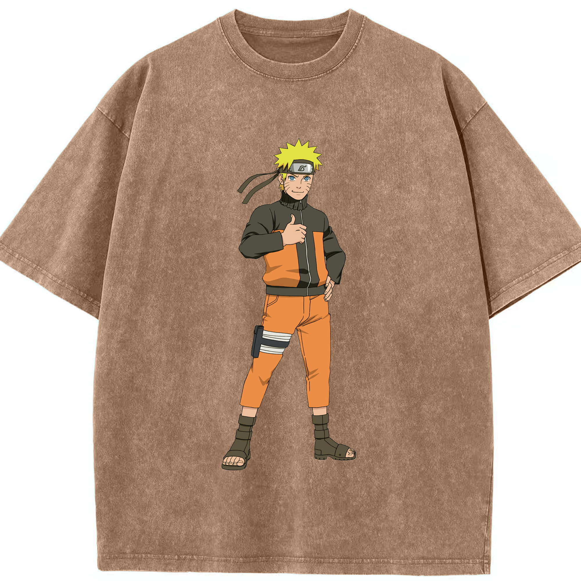 （画像用） NARUTO -ナルト- うずまき ナルト Uzumaki Naruto 綿100% ヴィンテージ風 半袖Tシャツ（フロントプリント）