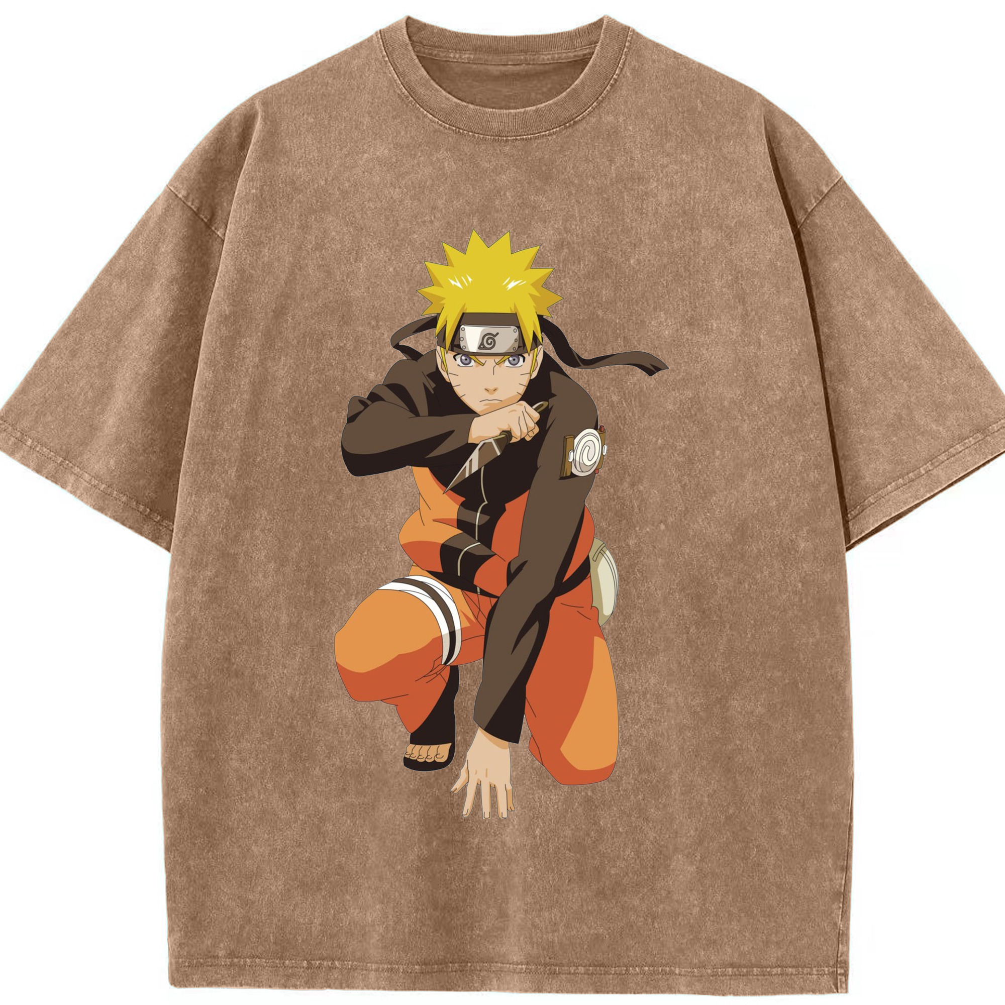 （画像用） NARUTO -ナルト- うずまき ナルト Uzumaki Naruto 綿100% ヴィンテージ風 半袖Tシャツ（フロントプリント）