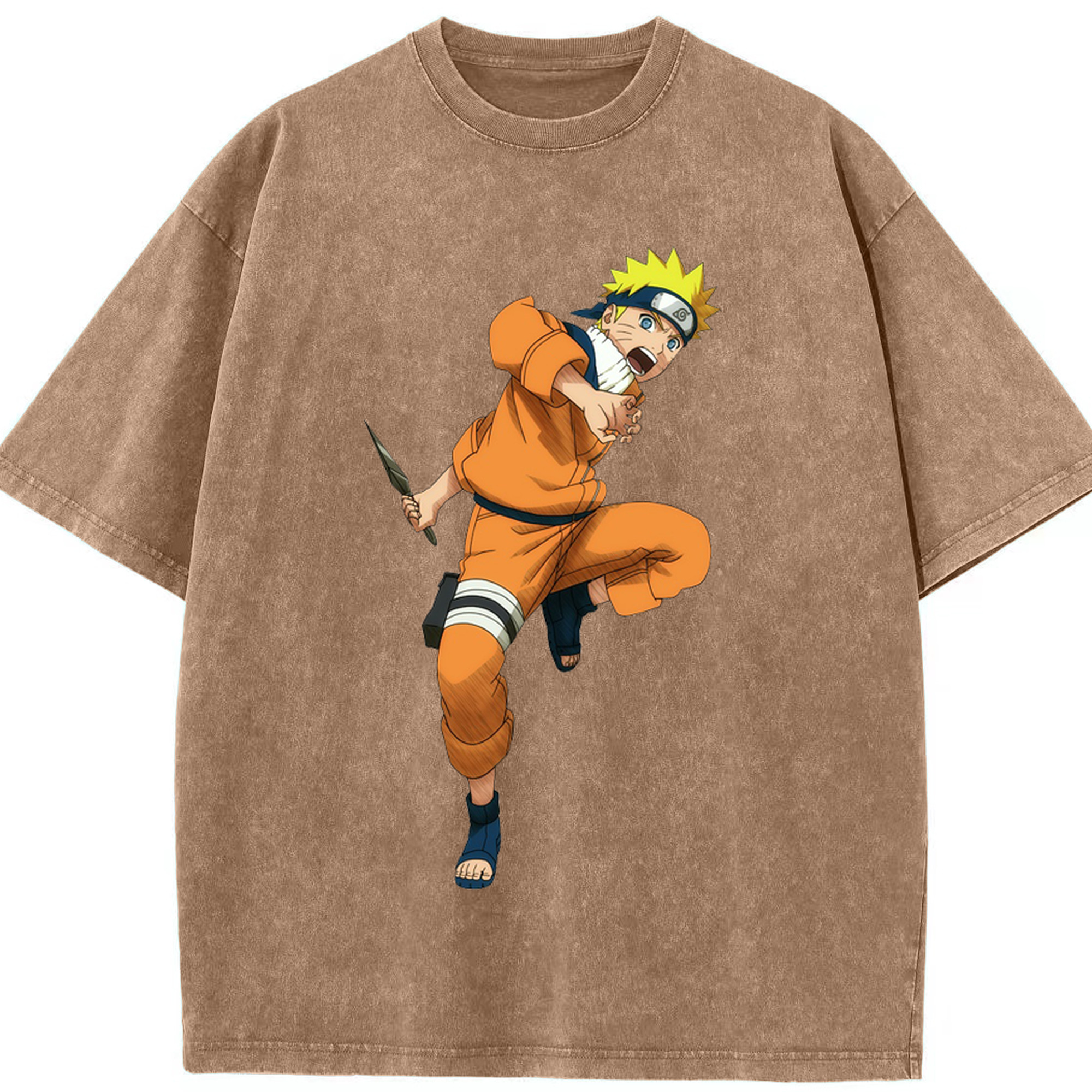 （画像用） NARUTO -ナルト- うずまき ナルト Uzumaki Naruto 綿100% ヴィンテージ風 半袖Tシャツ（フロントプリント）