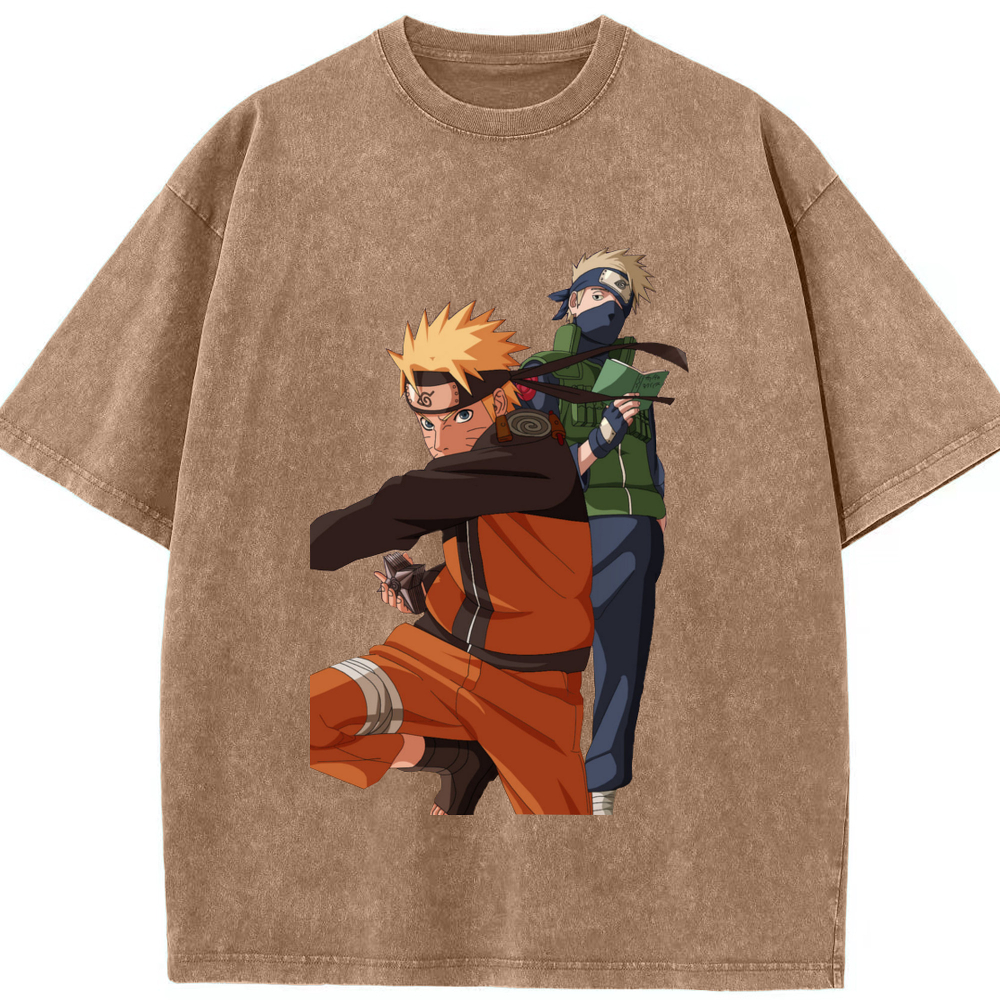 （画像用） NARUTO -ナルト- うずまき ナルト Uzumaki Naruto 綿100% ヴィンテージ風 半袖Tシャツ（フロントプリント）