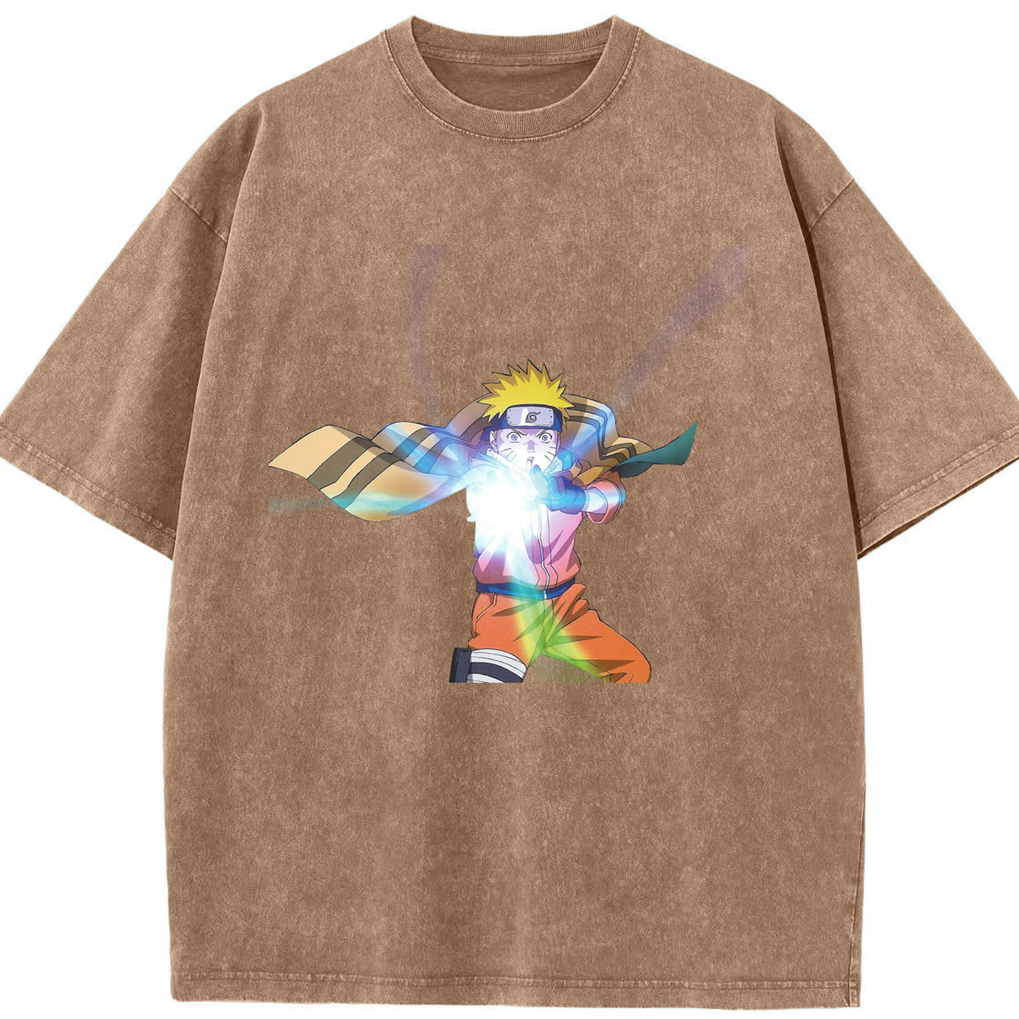 （画像用） NARUTO -ナルト- うずまき ナルト Uzumaki Naruto 綿100% ヴィンテージ風 半袖Tシャツ（フロントプリント）