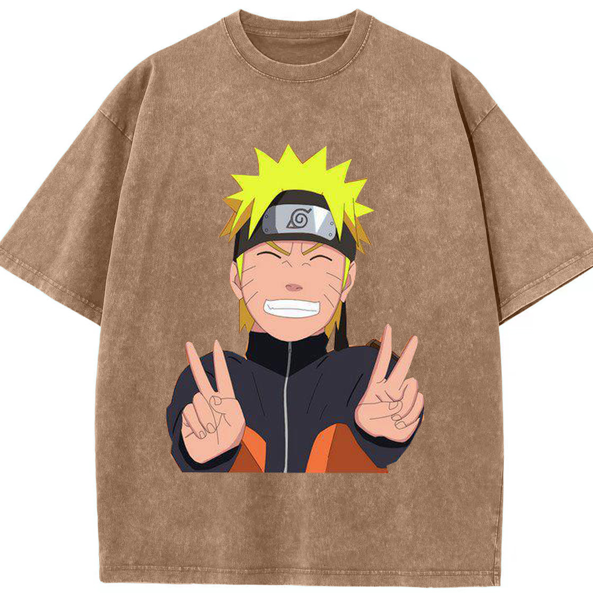 （画像用） NARUTO -ナルト- うずまき ナルト Uzumaki Naruto 綿100% ヴィンテージ風 半袖Tシャツ（フロントプリント）