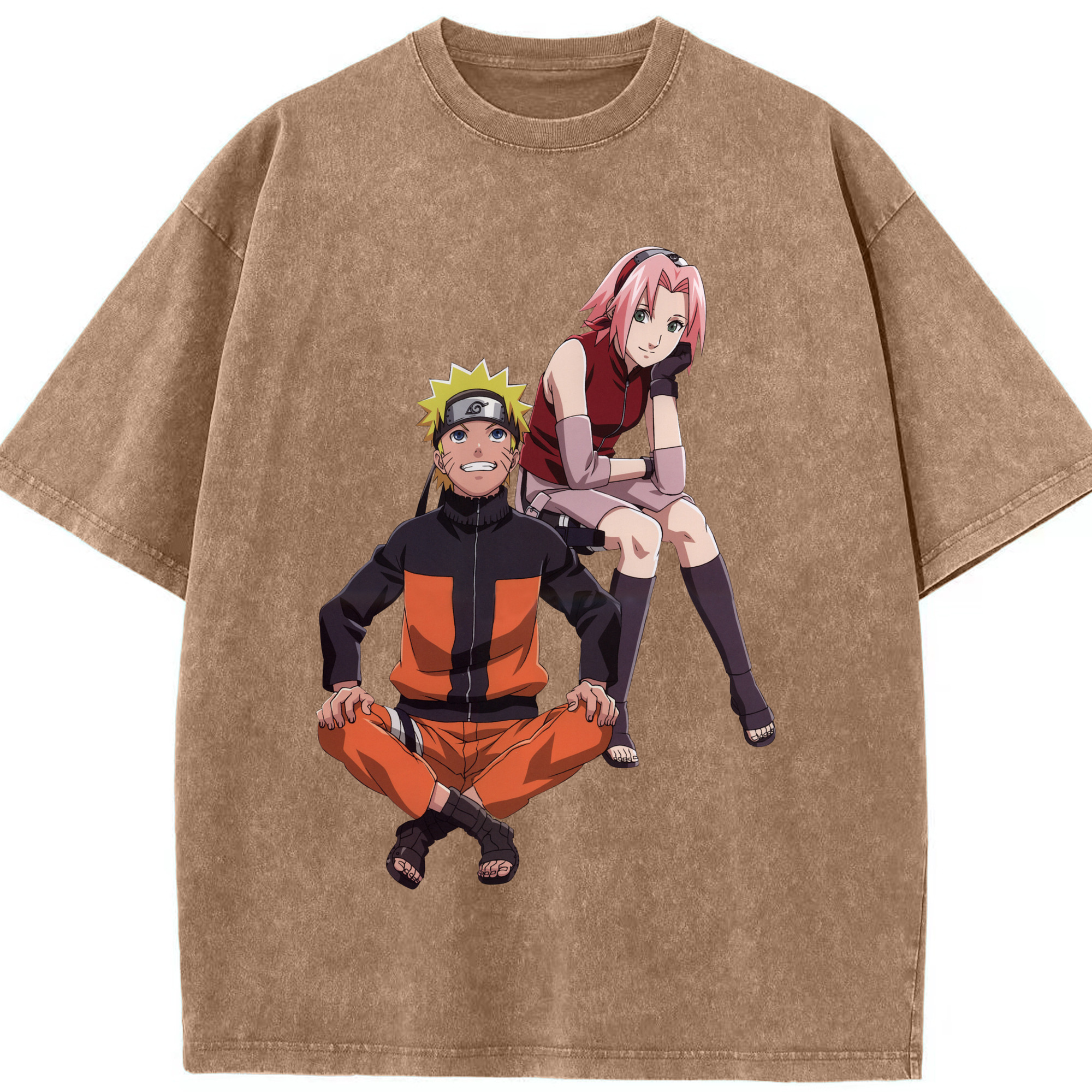 （画像用） NARUTO -ナルト- うずまき ナルト Uzumaki Naruto 綿100% ヴィンテージ風 半袖Tシャツ（フロントプリント）