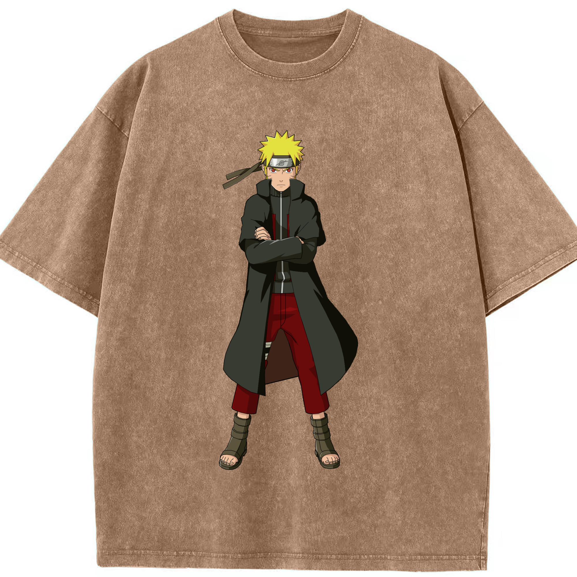 （画像用） NARUTO -ナルト- うずまき ナルト Uzumaki Naruto 綿100% ヴィンテージ風 半袖Tシャツ（フロントプリント）