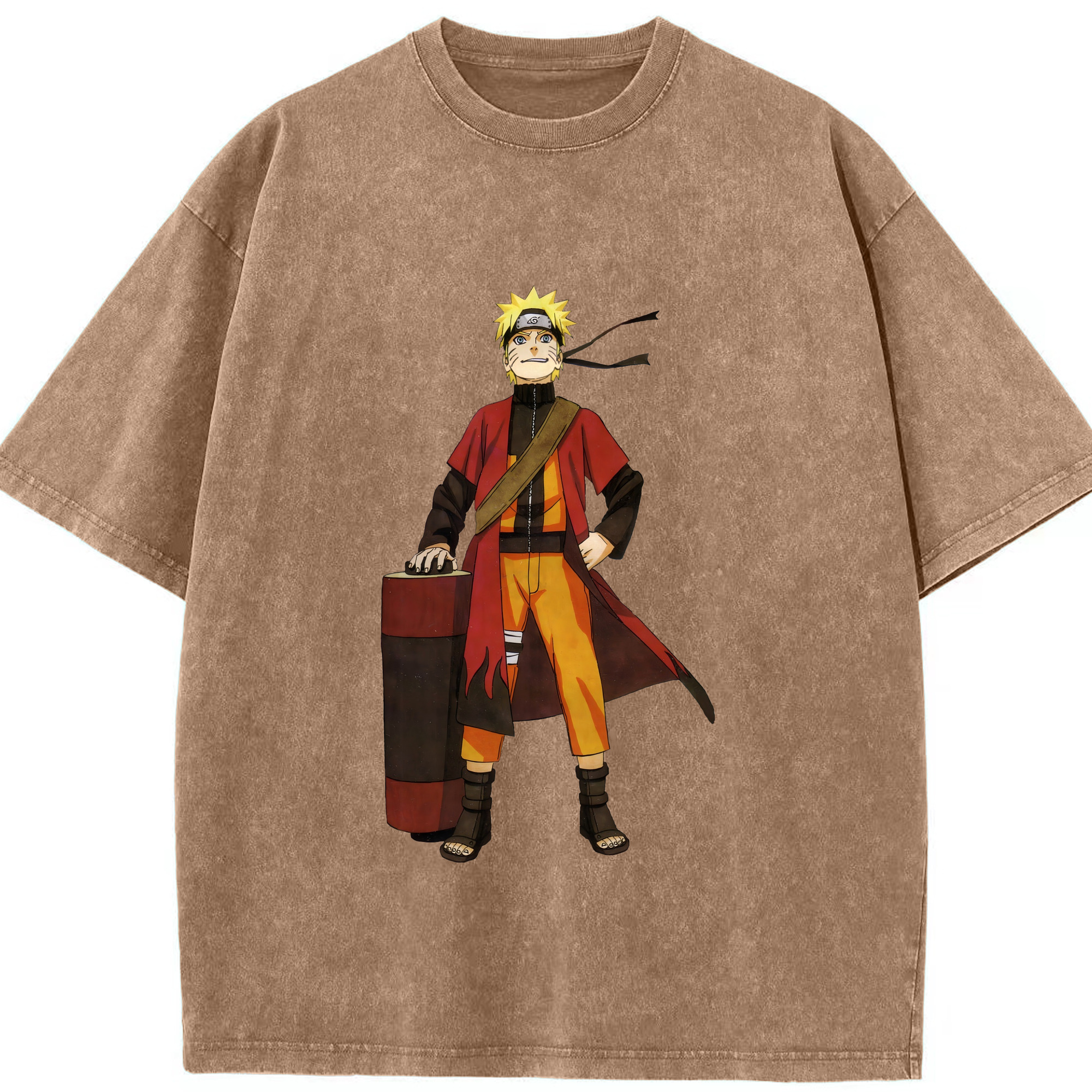 （画像用） NARUTO -ナルト- うずまき ナルト Uzumaki Naruto 綿100% ヴィンテージ風 半袖Tシャツ（フロントプリント）
