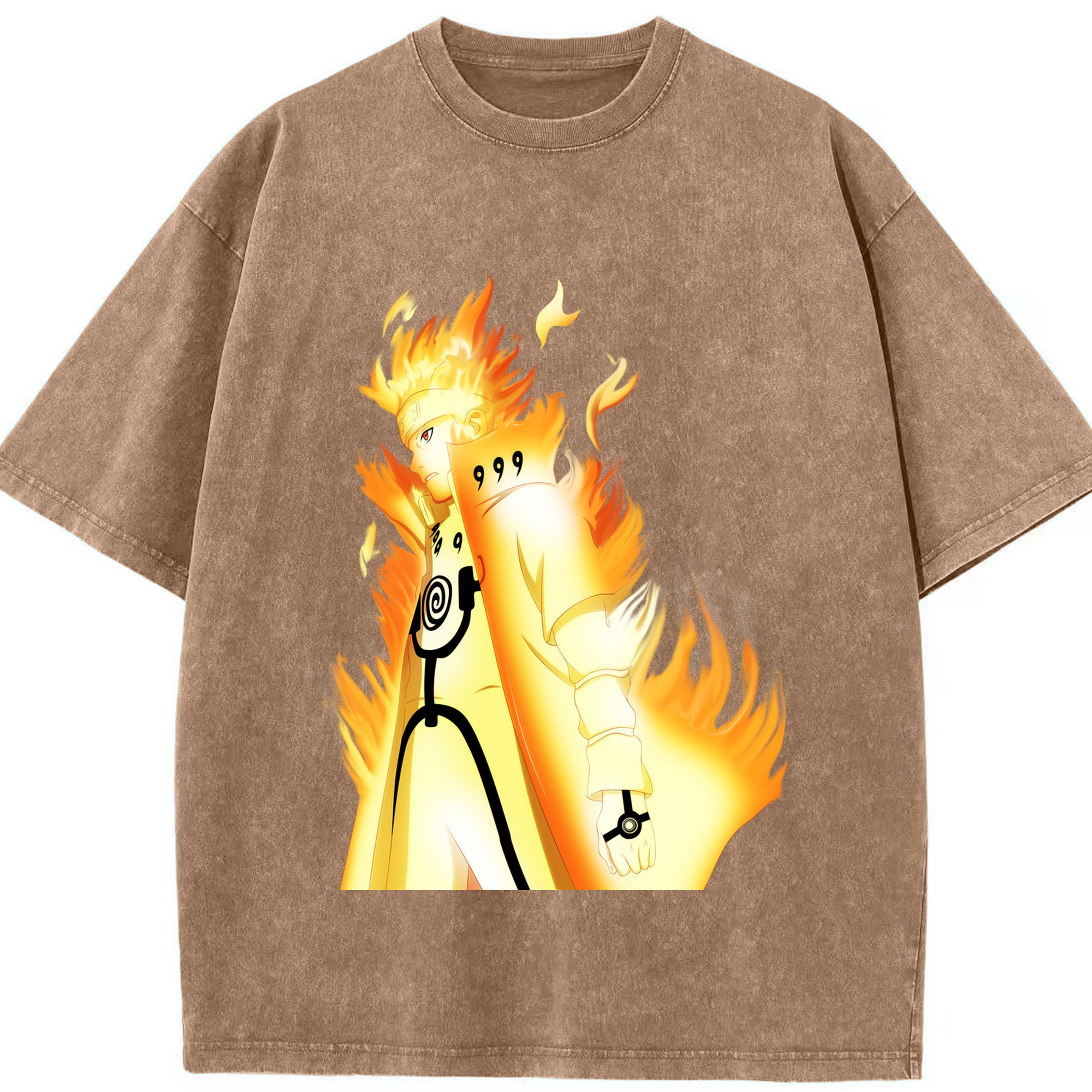 （画像用） NARUTO -ナルト- うずまき ナルト Uzumaki Naruto 綿100% ヴィンテージ風 半袖Tシャツ（フロントプリント）
