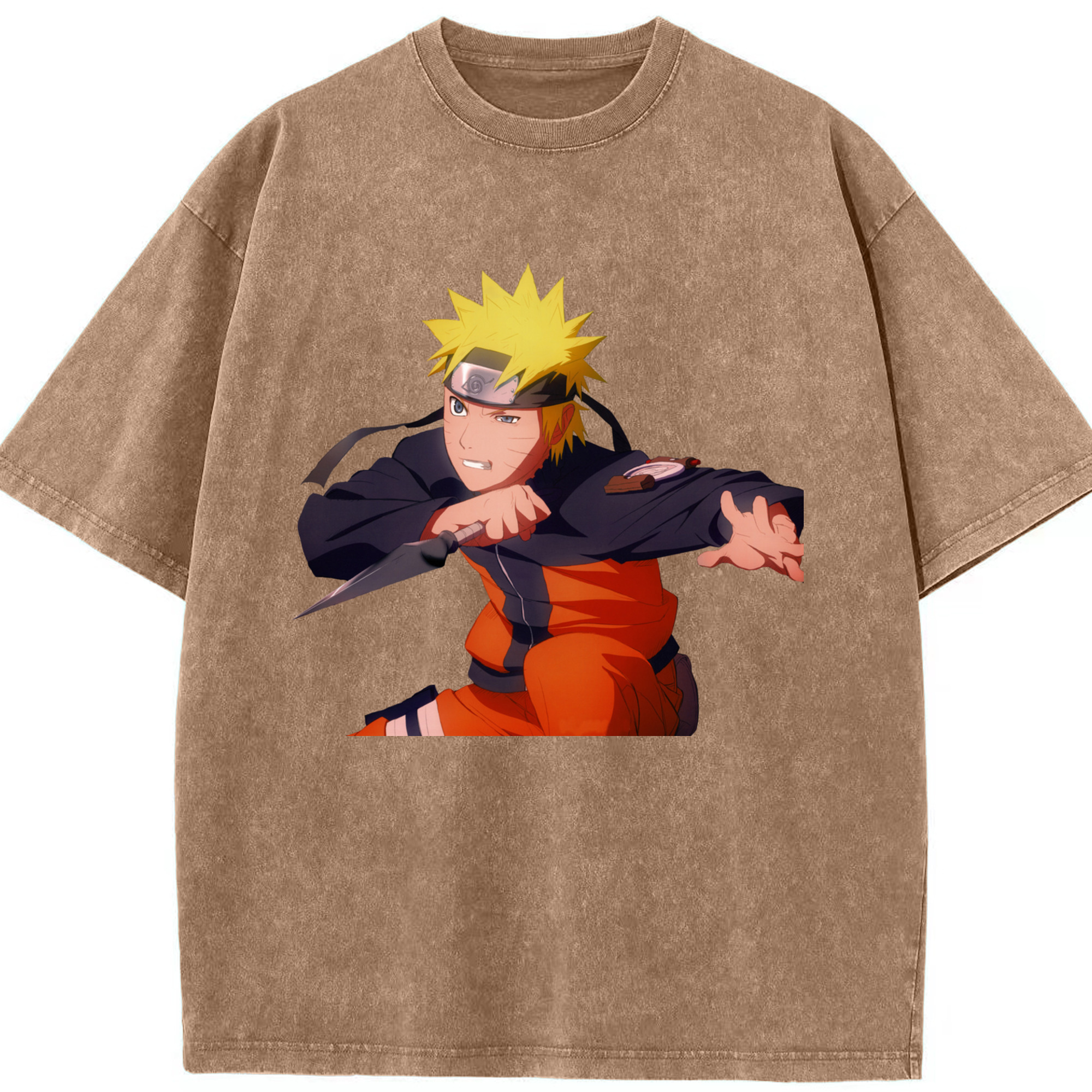 （画像用） NARUTO -ナルト- うずまき ナルト Uzumaki Naruto 綿100% ヴィンテージ風 半袖Tシャツ（フロントプリント）