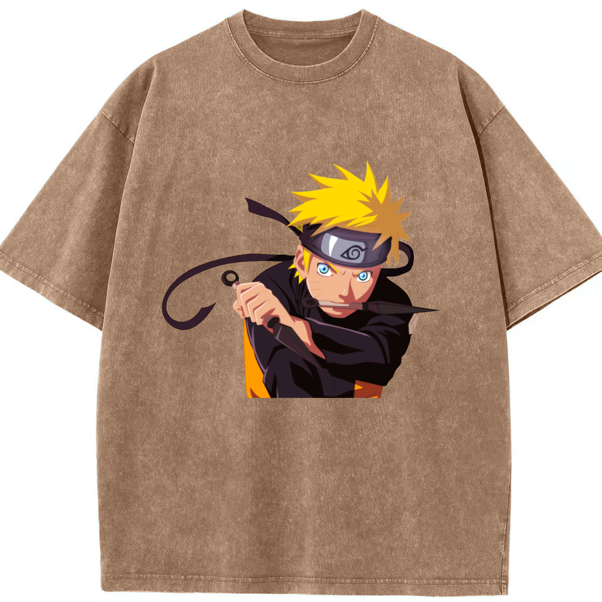 （画像用） NARUTO -ナルト- うずまき ナルト Uzumaki Naruto 綿100% ヴィンテージ風 半袖Tシャツ（フロントプリント）
