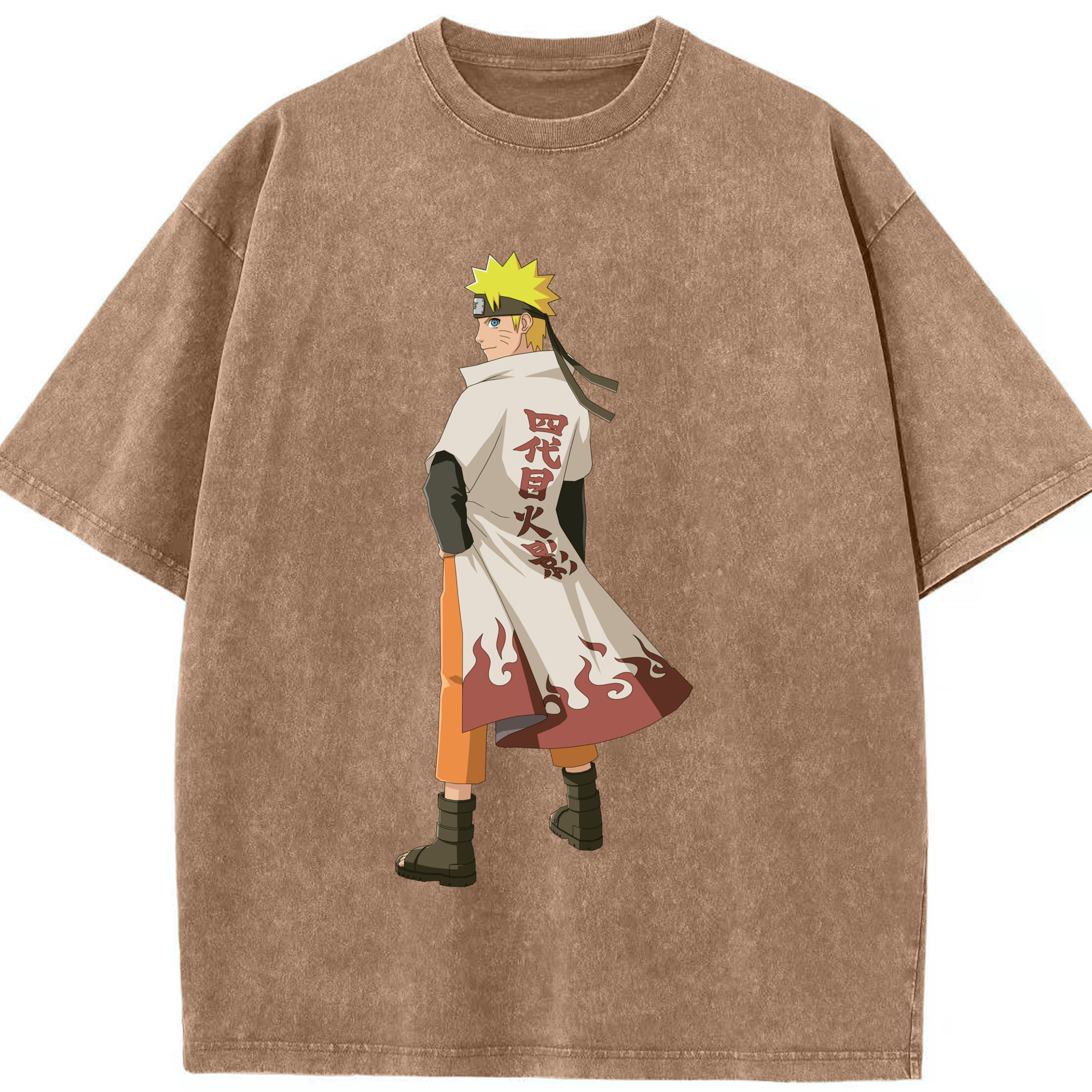 （画像用） NARUTO -ナルト- うずまき ナルト Uzumaki Naruto 綿100% ヴィンテージ風 半袖Tシャツ（フロントプリント）
