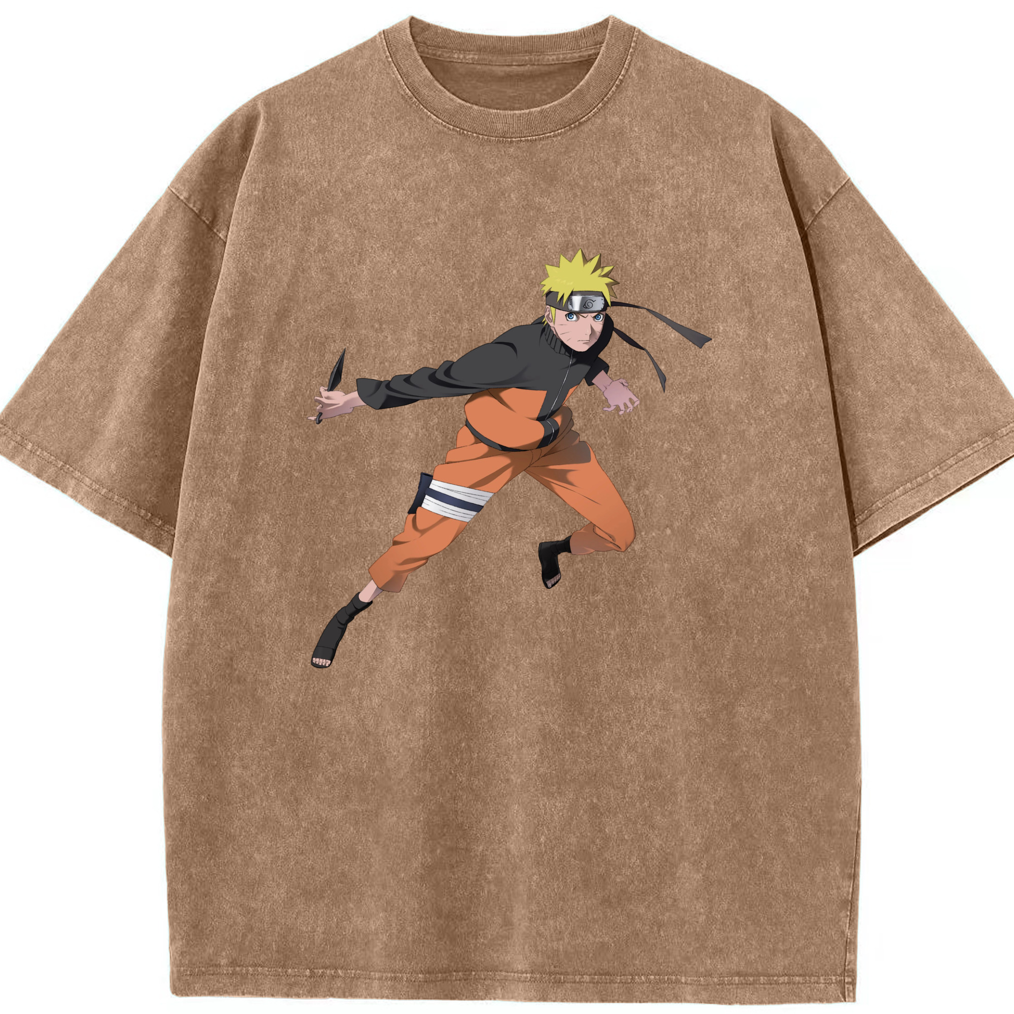 （画像用） NARUTO -ナルト- うずまき ナルト Uzumaki Naruto 綿100% ヴィンテージ風 半袖Tシャツ（フロントプリント）