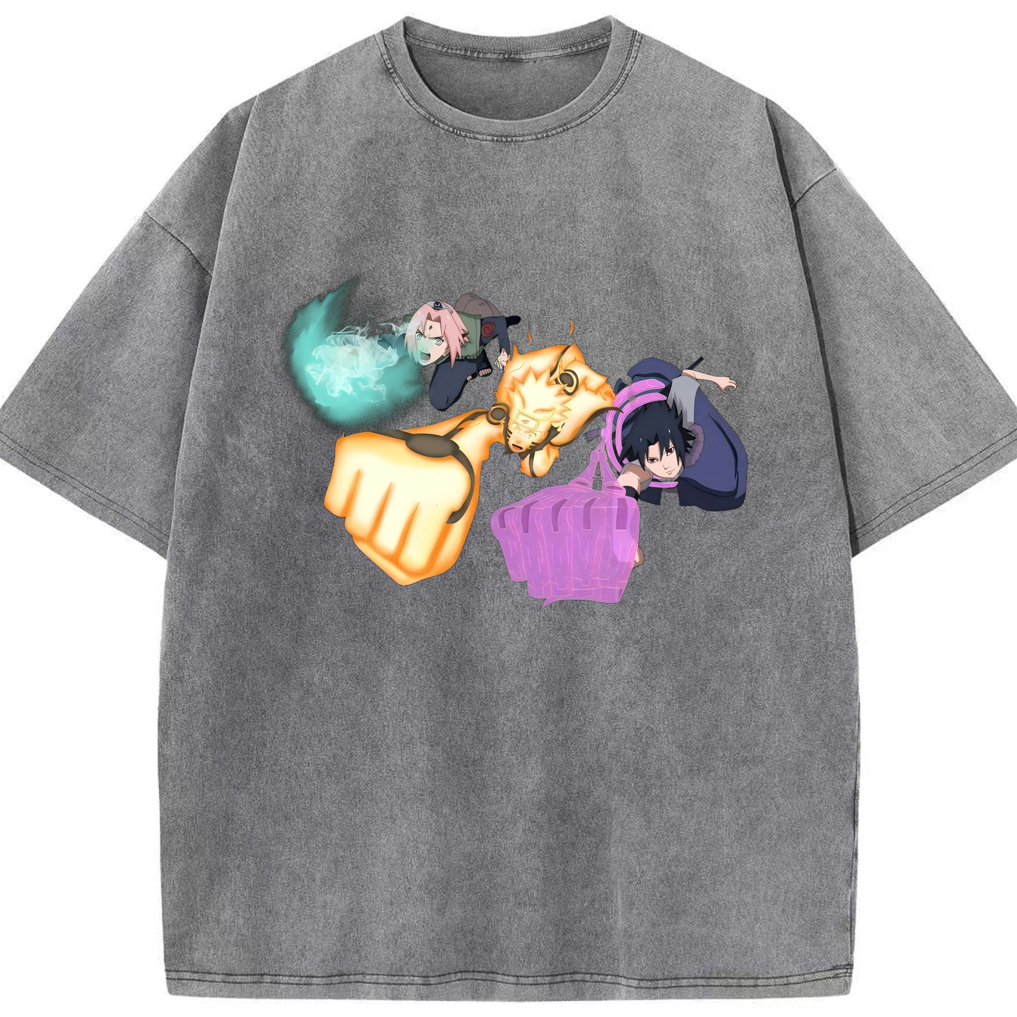 （画像用） NARUTO -ナルト- うずまき ナルト Uzumaki Naruto 綿100% ヴィンテージ風 半袖Tシャツ（フロントプリント）
