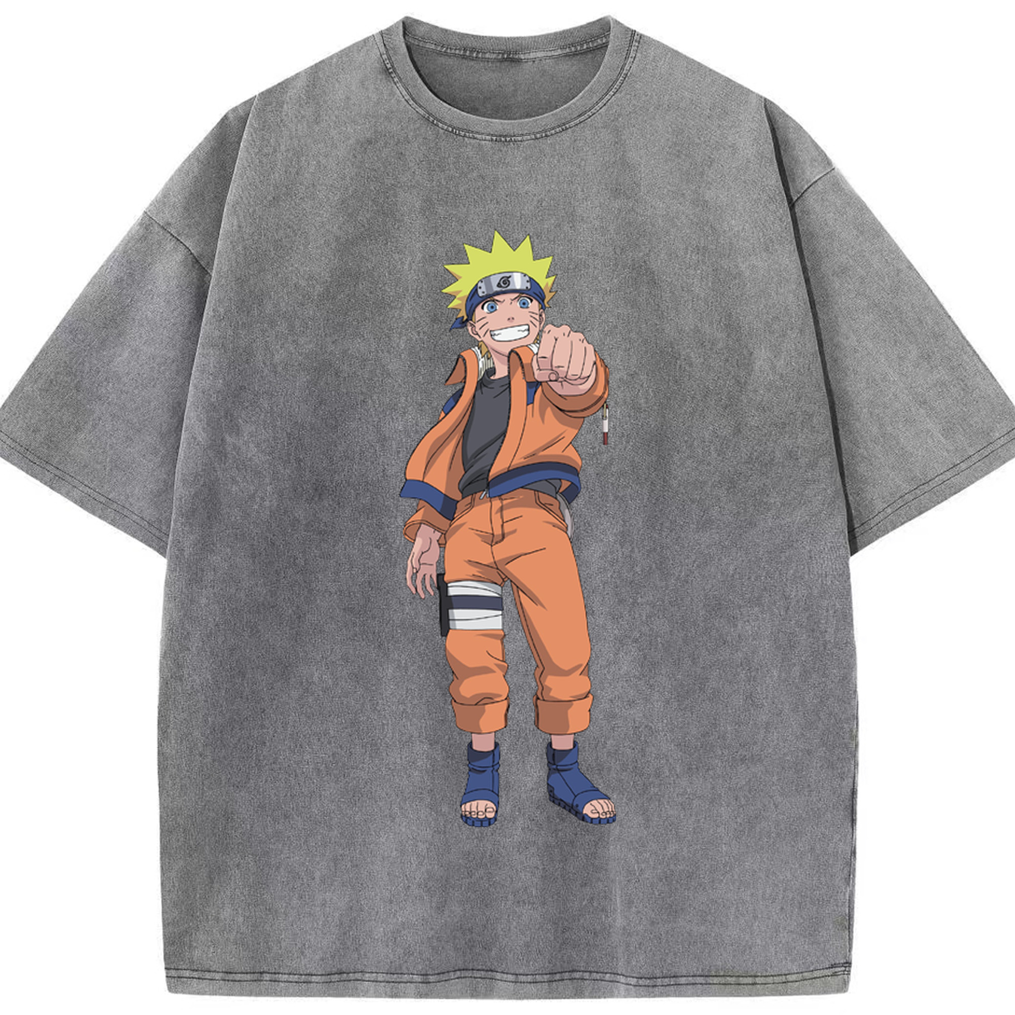 （画像用） NARUTO -ナルト- うずまき ナルト Uzumaki Naruto 綿100% ヴィンテージ風 半袖Tシャツ（フロントプリント）