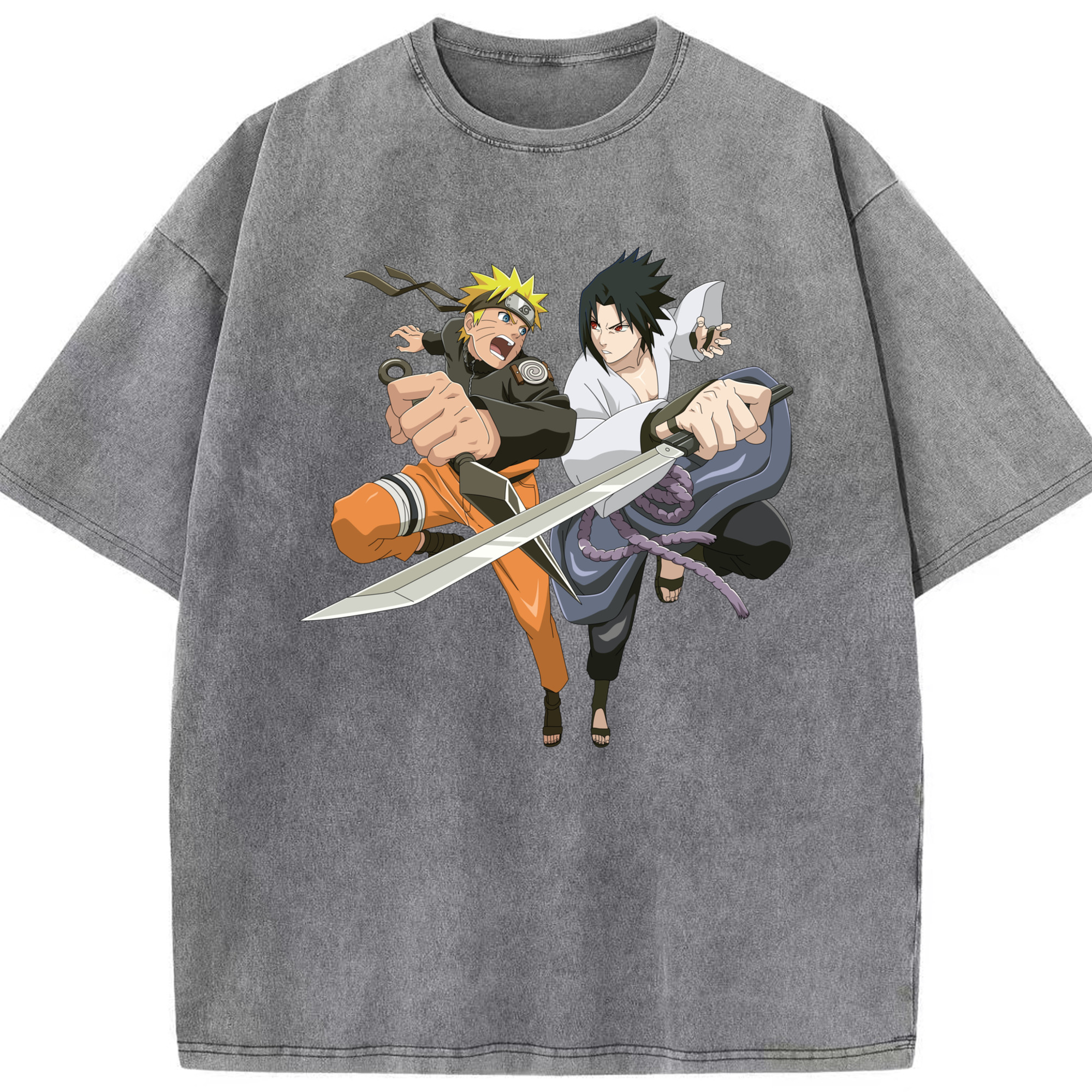 （画像用） NARUTO -ナルト- うずまき ナルト Uzumaki Naruto 綿100% ヴィンテージ風 半袖Tシャツ（フロントプリント）
