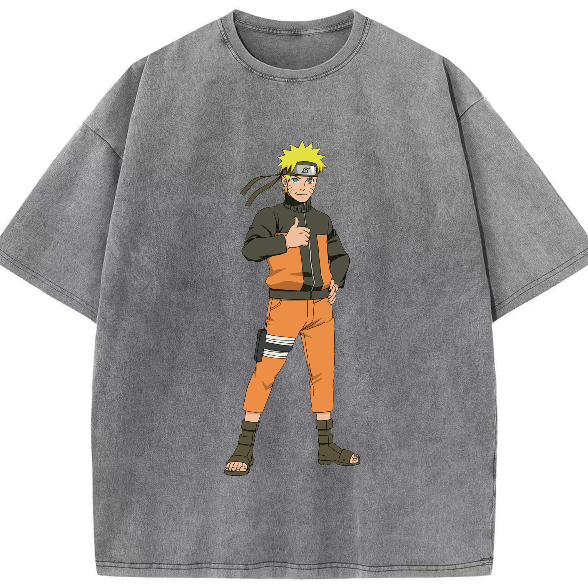 （画像用） NARUTO -ナルト- うずまき ナルト Uzumaki Naruto 綿100% ヴィンテージ風 半袖Tシャツ（フロントプリント）
