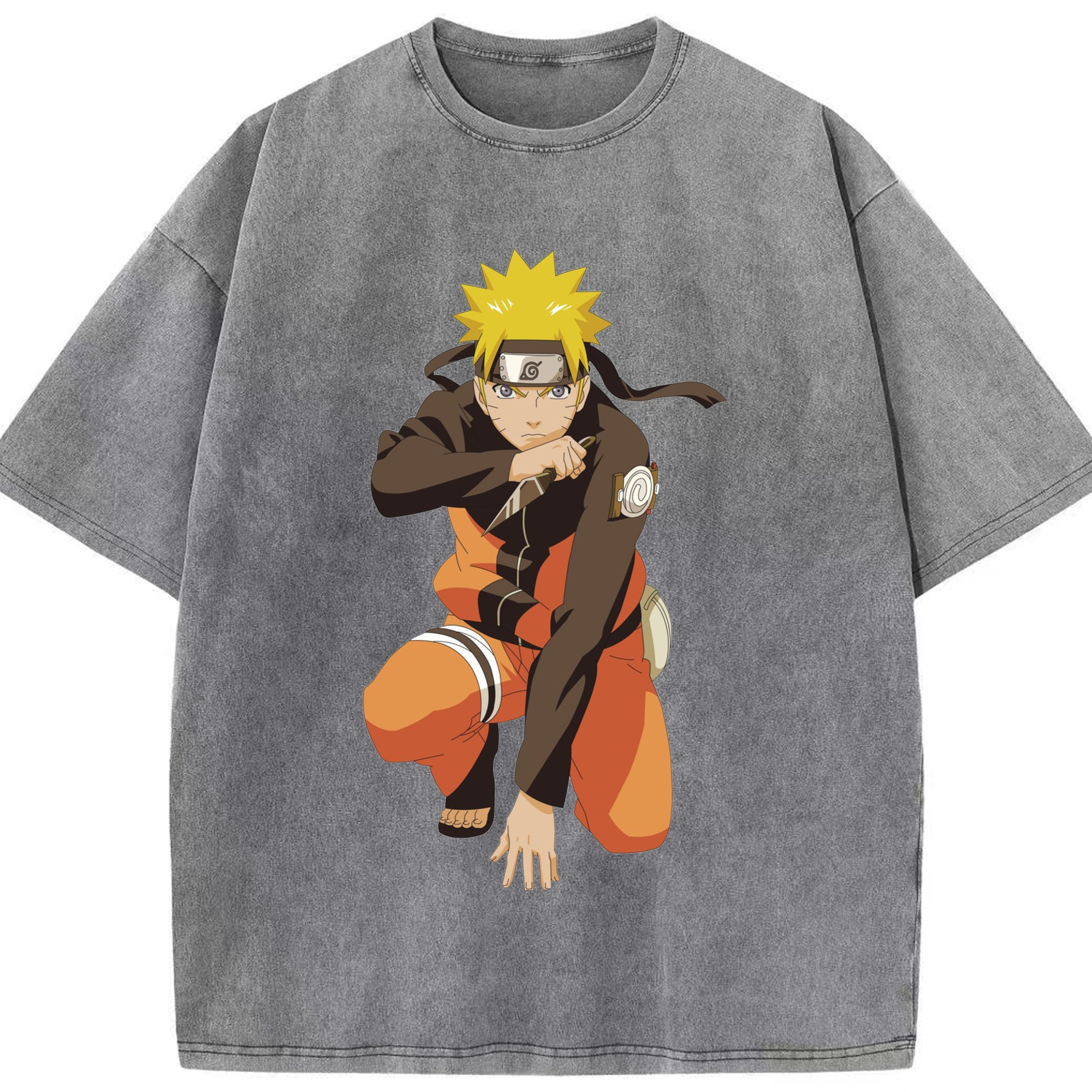 （画像用） NARUTO -ナルト- うずまき ナルト Uzumaki Naruto 綿100% ヴィンテージ風 半袖Tシャツ（フロントプリント）