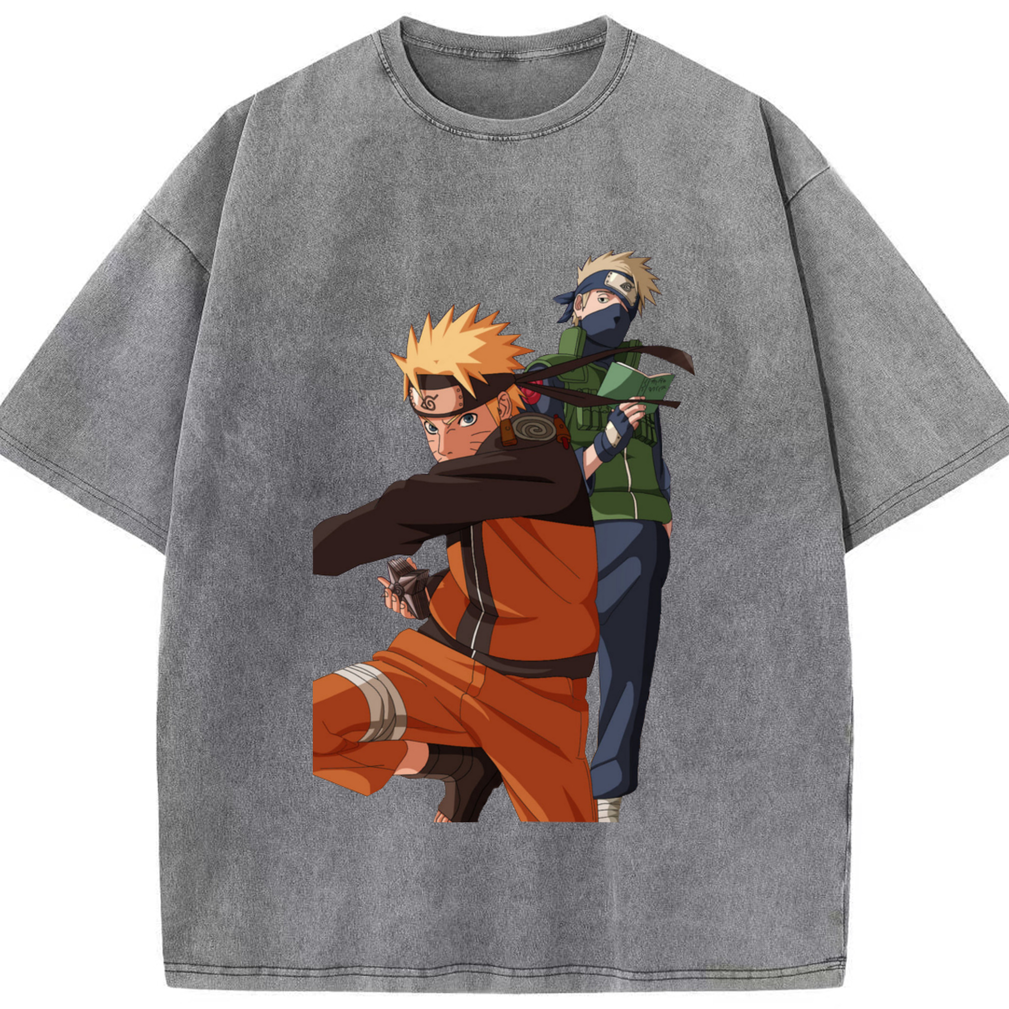 （画像用） NARUTO -ナルト- うずまき ナルト Uzumaki Naruto 綿100% ヴィンテージ風 半袖Tシャツ（フロントプリント）