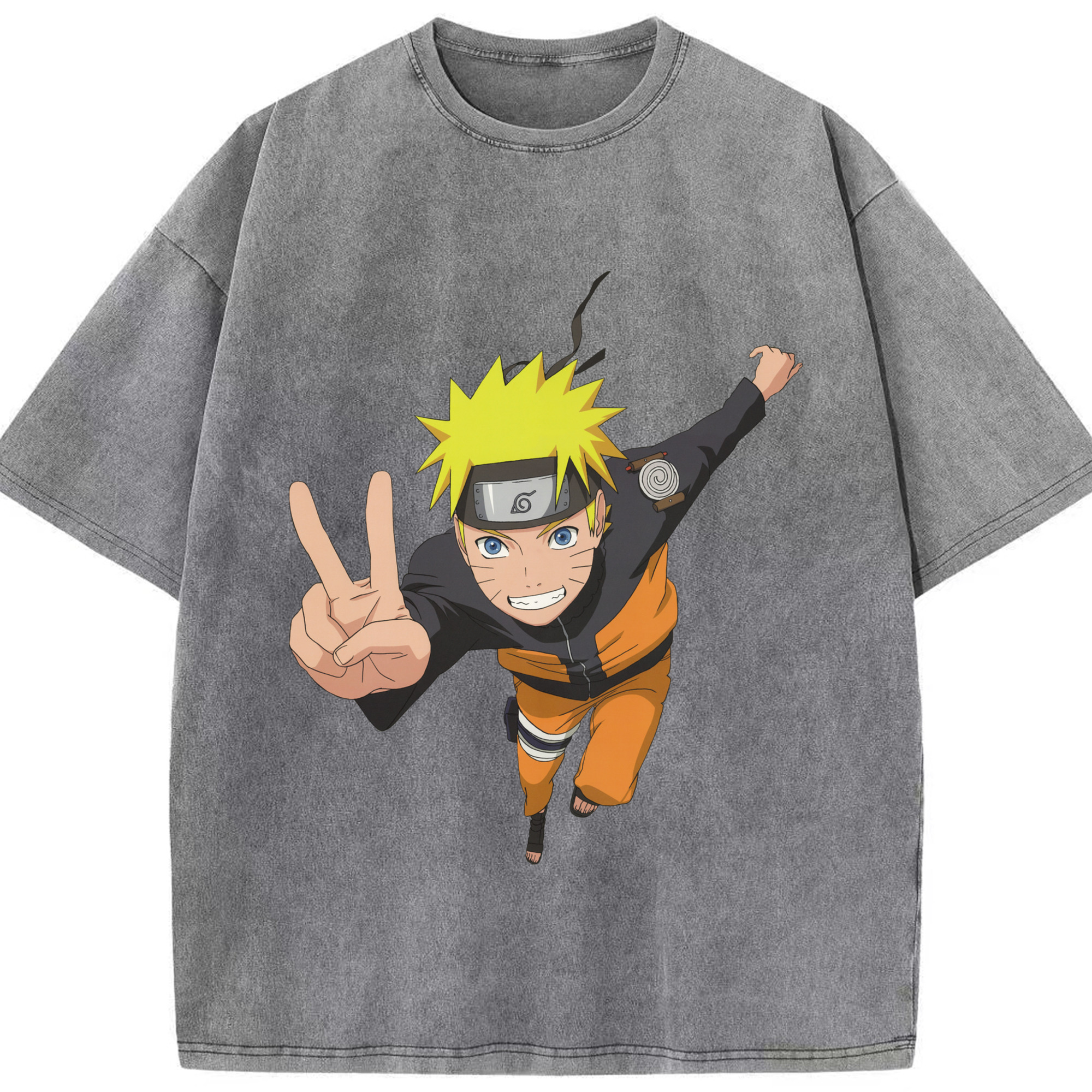 （画像用） NARUTO -ナルト- うずまき ナルト Uzumaki Naruto 綿100% ヴィンテージ風 半袖Tシャツ（フロントプリント）