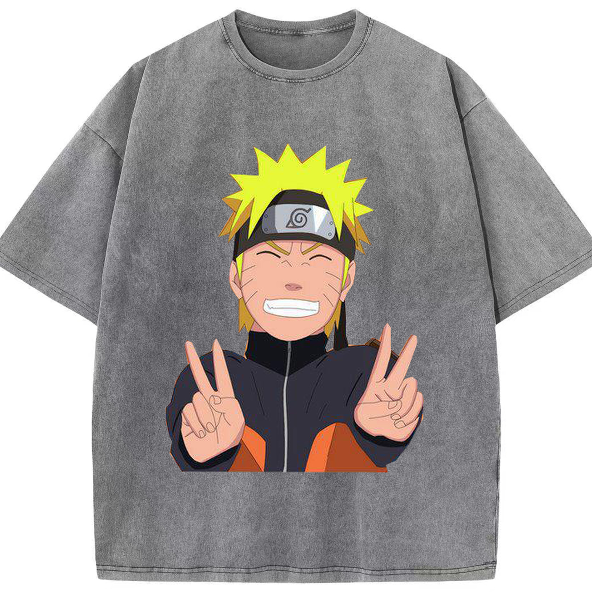 （画像用） NARUTO -ナルト- うずまき ナルト Uzumaki Naruto 綿100% ヴィンテージ風 半袖Tシャツ（フロントプリント）