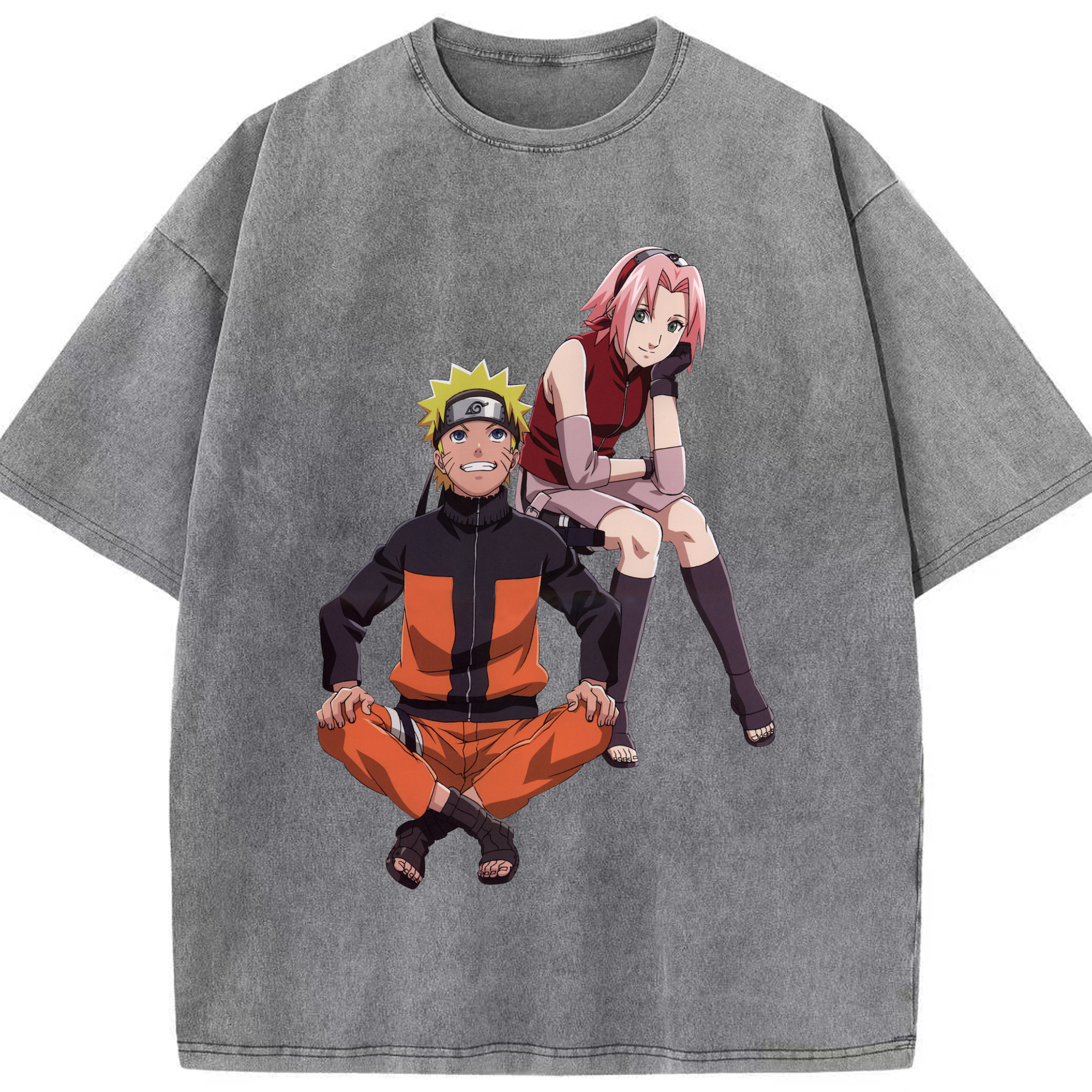 （画像用） NARUTO -ナルト- うずまき ナルト Uzumaki Naruto 綿100% ヴィンテージ風 半袖Tシャツ（フロントプリント）