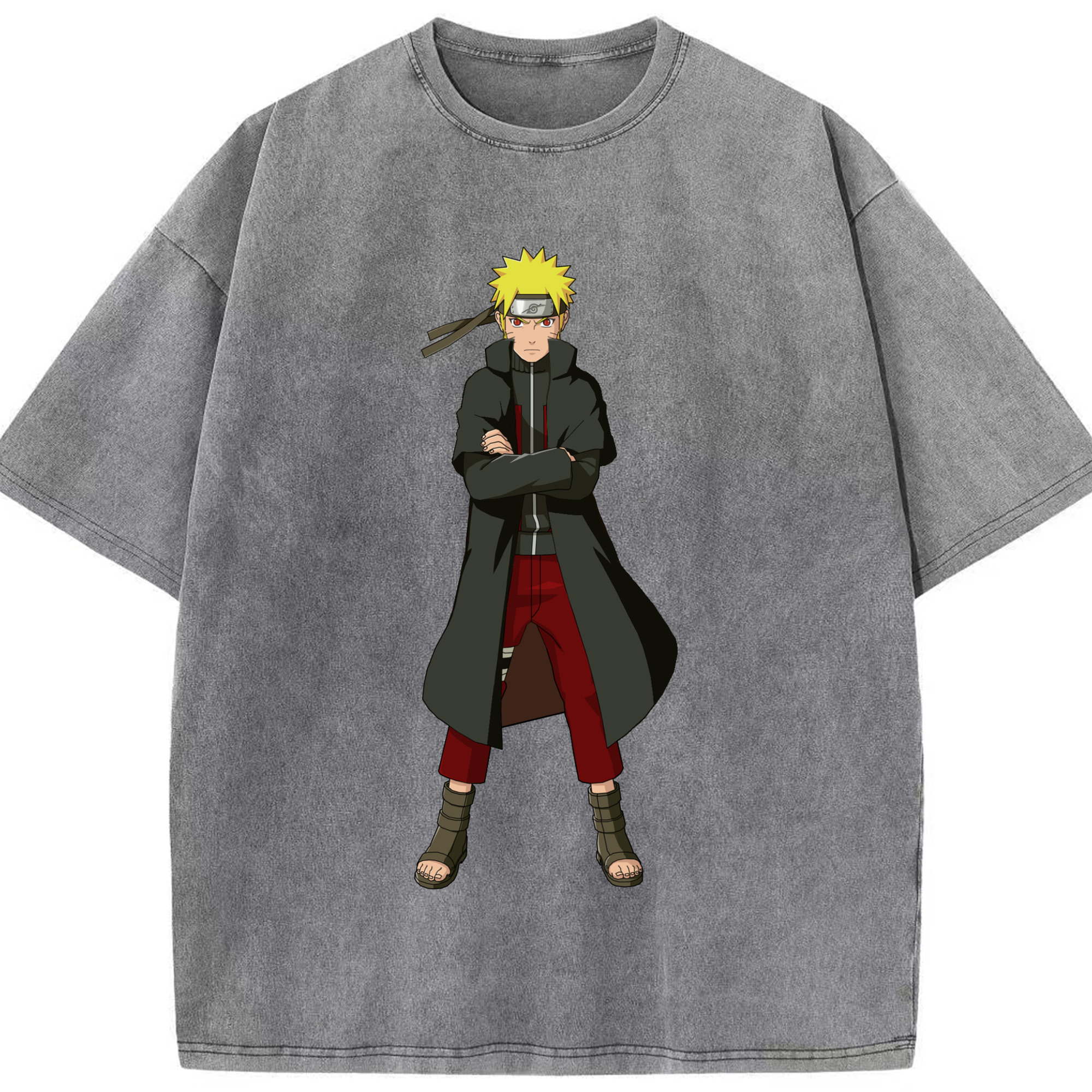 （画像用） NARUTO -ナルト- うずまき ナルト Uzumaki Naruto 綿100% ヴィンテージ風 半袖Tシャツ（フロントプリント）