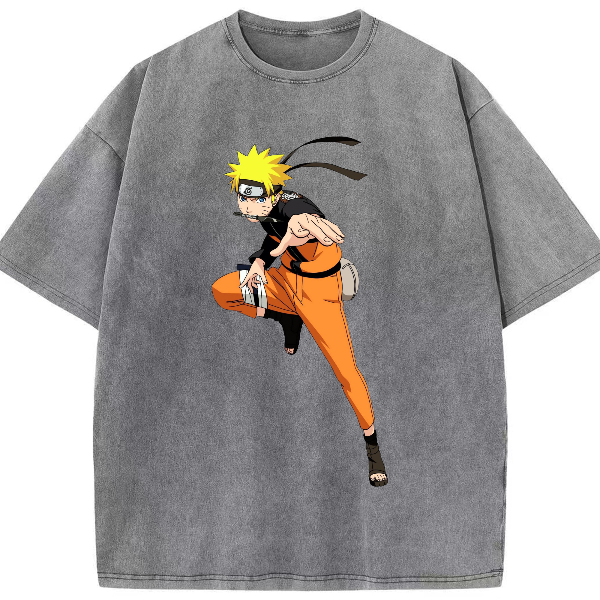 （画像用） NARUTO -ナルト- うずまき ナルト Uzumaki Naruto 綿100% ヴィンテージ風 半袖Tシャツ（フロントプリント）