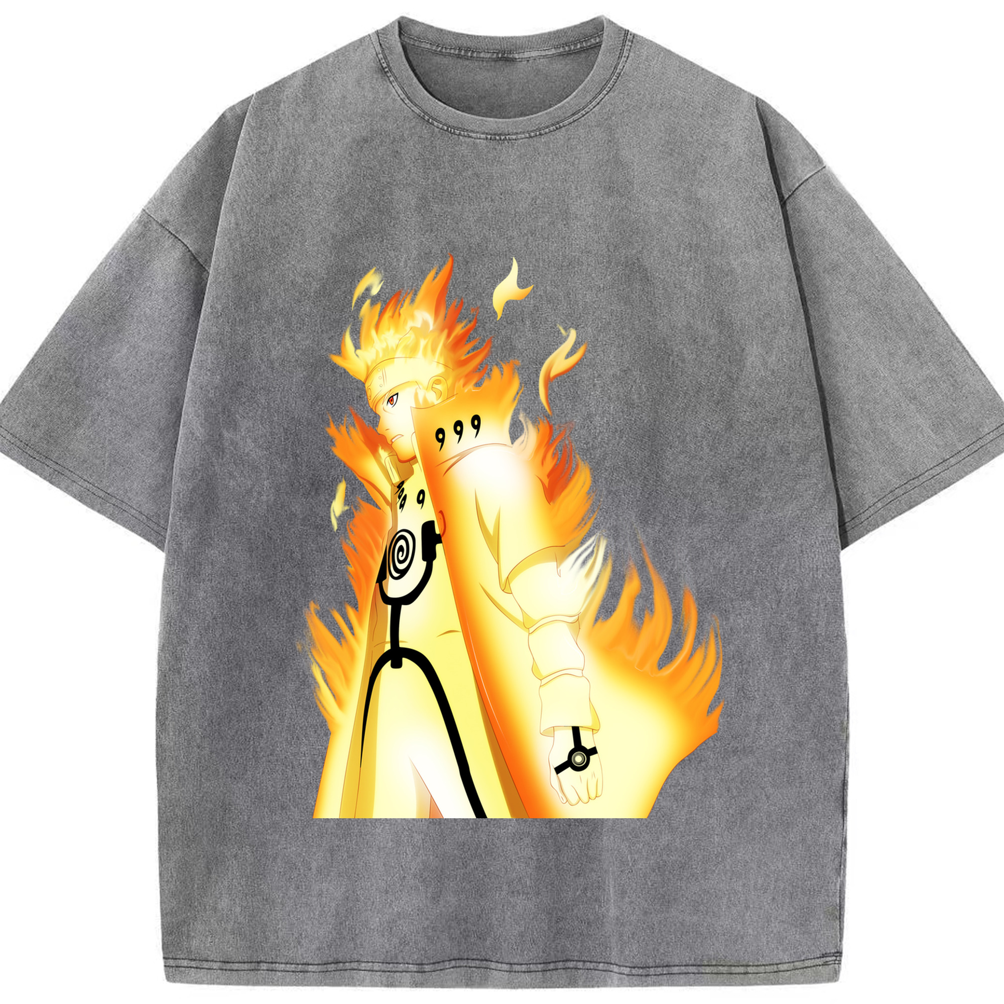 （画像用） NARUTO -ナルト- うずまき ナルト Uzumaki Naruto 綿100% ヴィンテージ風 半袖Tシャツ（フロントプリント）