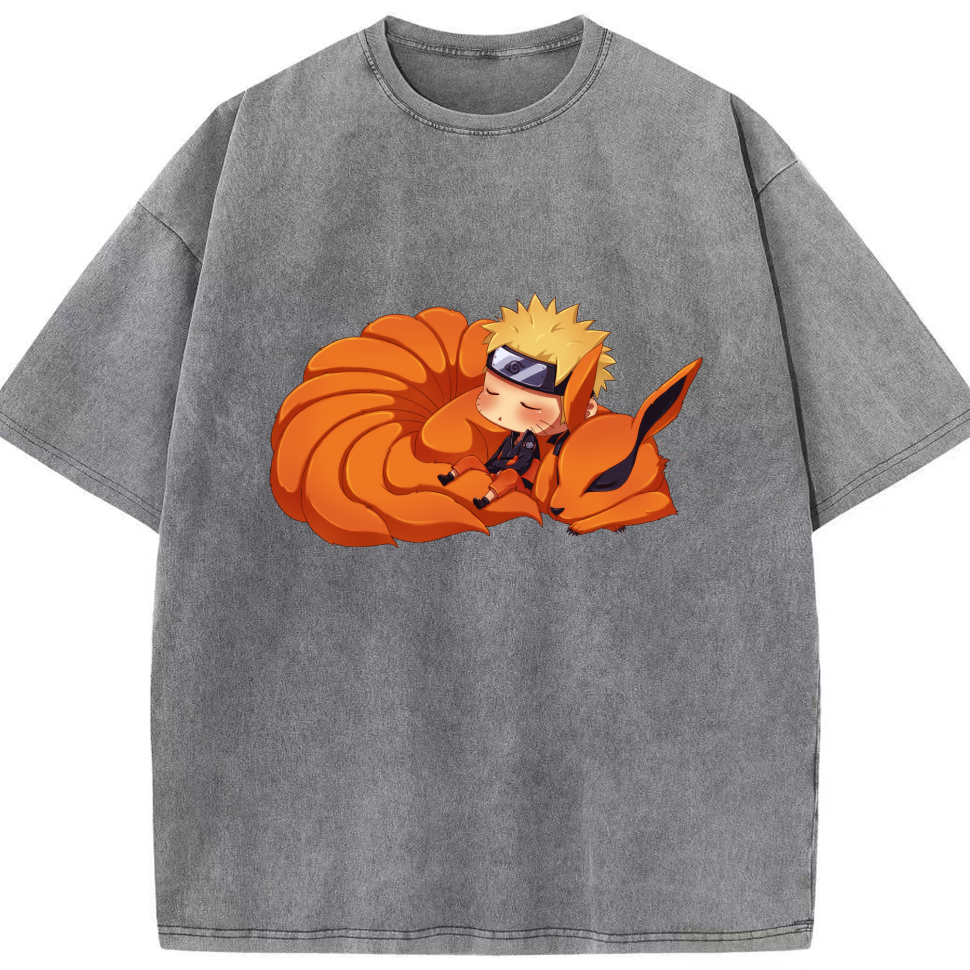（画像用） NARUTO -ナルト- うずまき ナルト Uzumaki Naruto 綿100% ヴィンテージ風 半袖Tシャツ（フロントプリント）