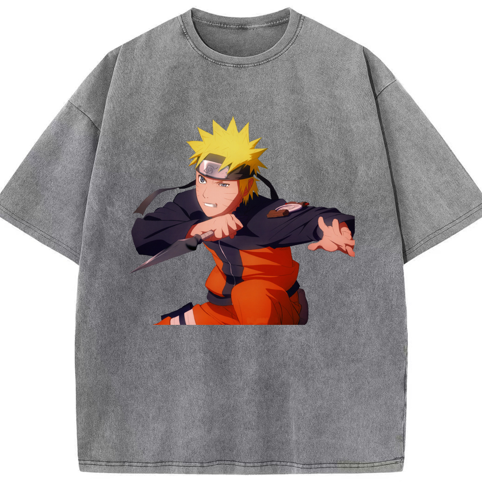 （画像用） NARUTO -ナルト- うずまき ナルト Uzumaki Naruto 綿100% ヴィンテージ風 半袖Tシャツ（フロントプリント）