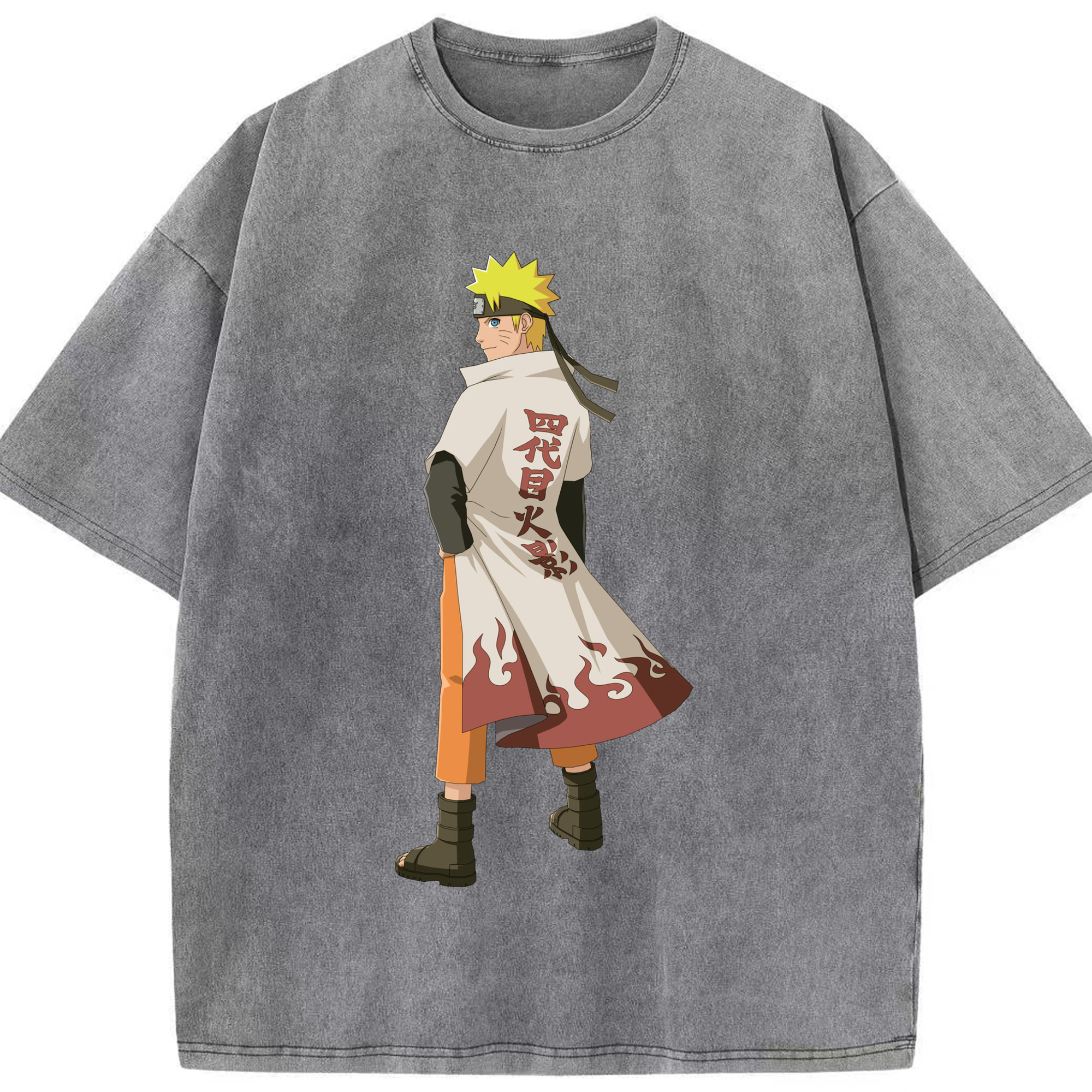 （画像用） NARUTO -ナルト- うずまき ナルト Uzumaki Naruto 綿100% ヴィンテージ風 半袖Tシャツ（フロントプリント）