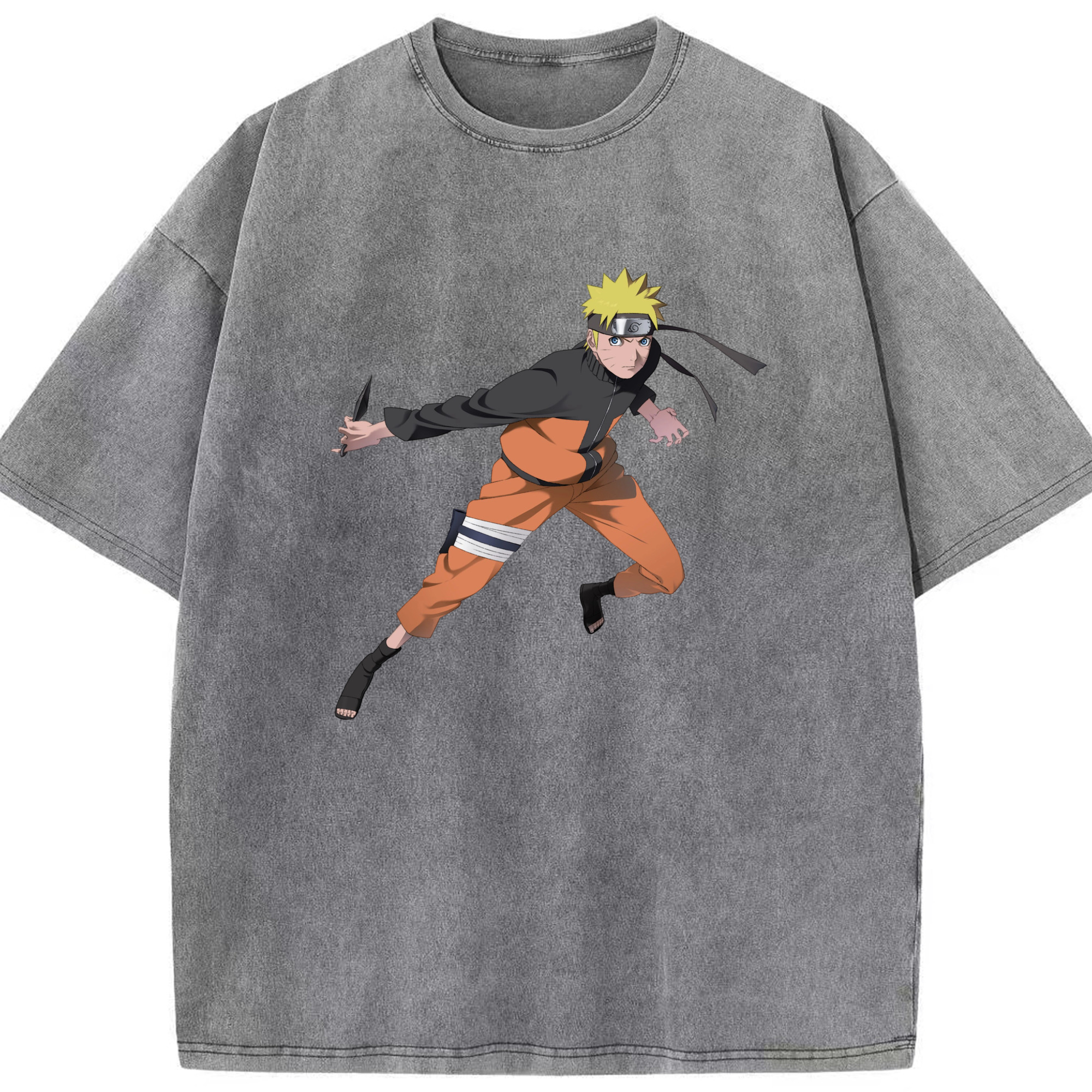 （画像用） NARUTO -ナルト- うずまき ナルト Uzumaki Naruto 綿100% ヴィンテージ風 半袖Tシャツ（フロントプリント）