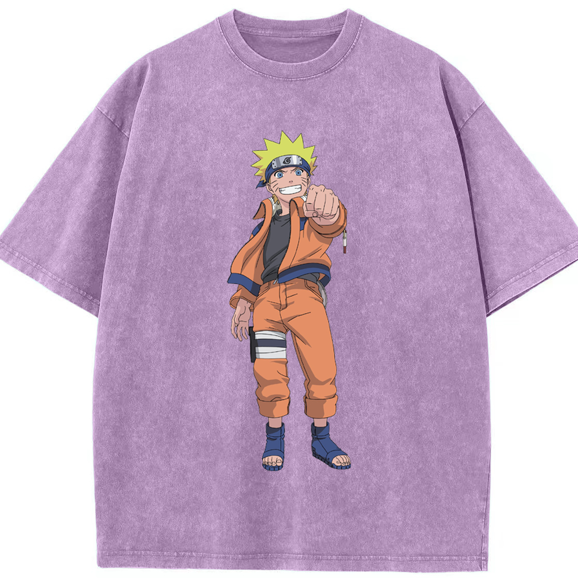 （画像用） NARUTO -ナルト- うずまき ナルト Uzumaki Naruto 綿100% ヴィンテージ風 半袖Tシャツ（フロントプリント）