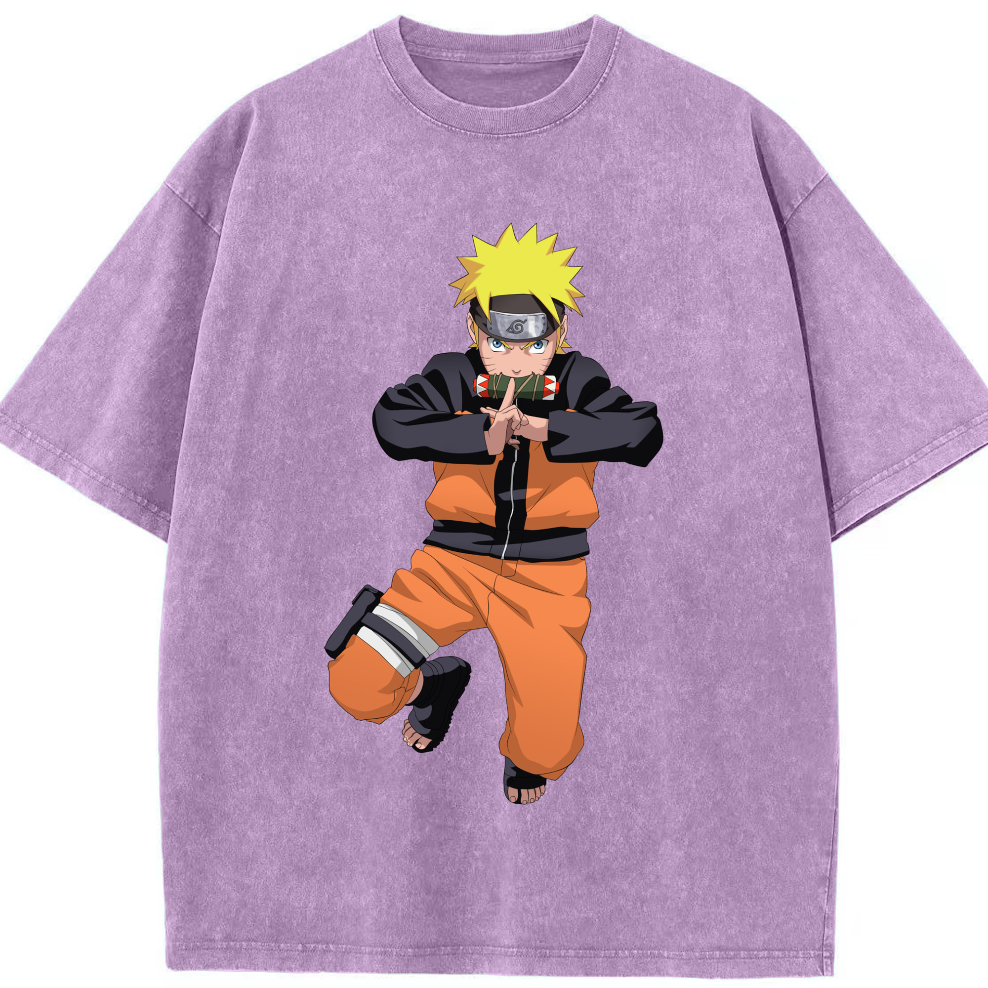 （画像用） NARUTO -ナルト- うずまき ナルト Uzumaki Naruto 綿100% ヴィンテージ風 半袖Tシャツ（フロントプリント）