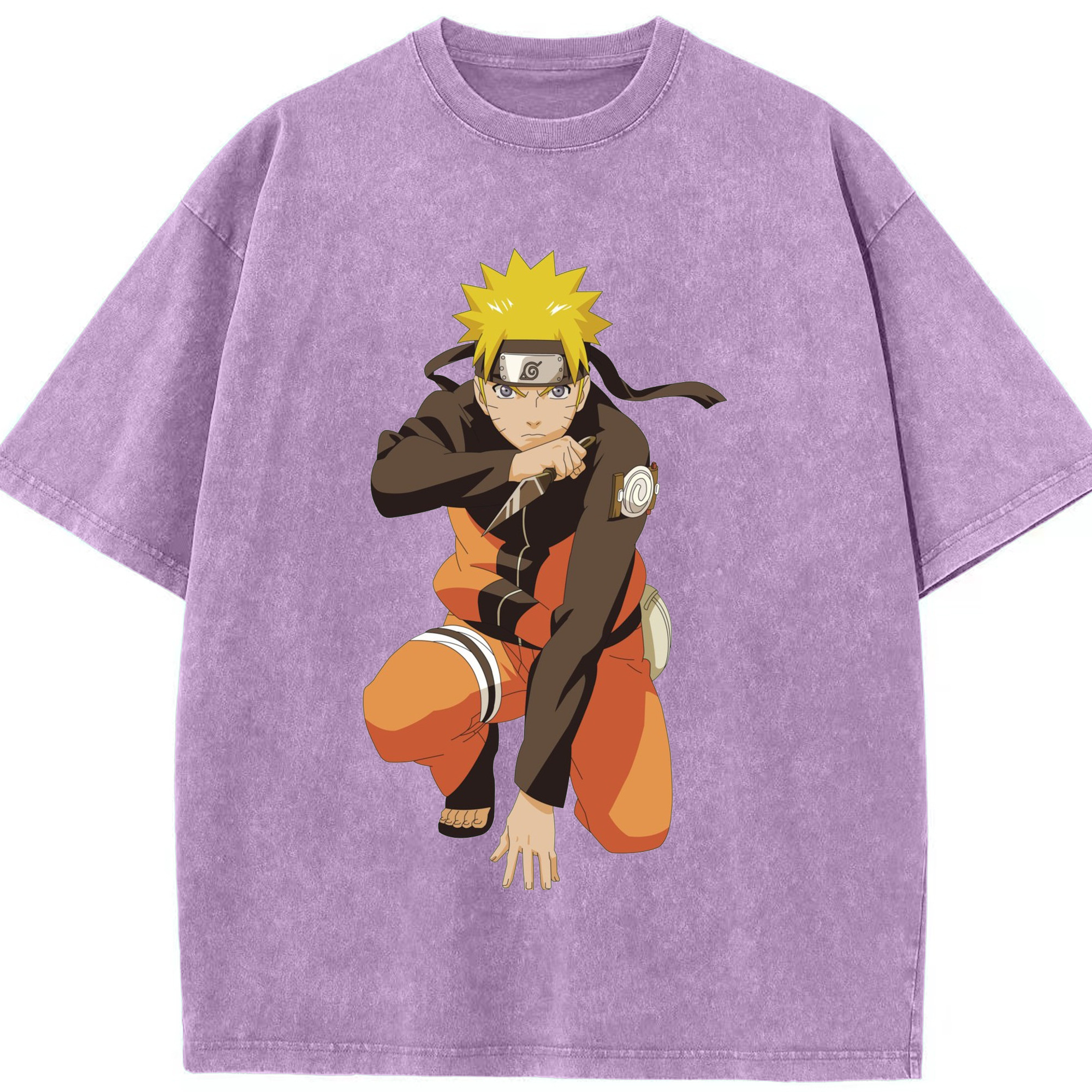 （画像用） NARUTO -ナルト- うずまき ナルト Uzumaki Naruto 綿100% ヴィンテージ風 半袖Tシャツ（フロントプリント）