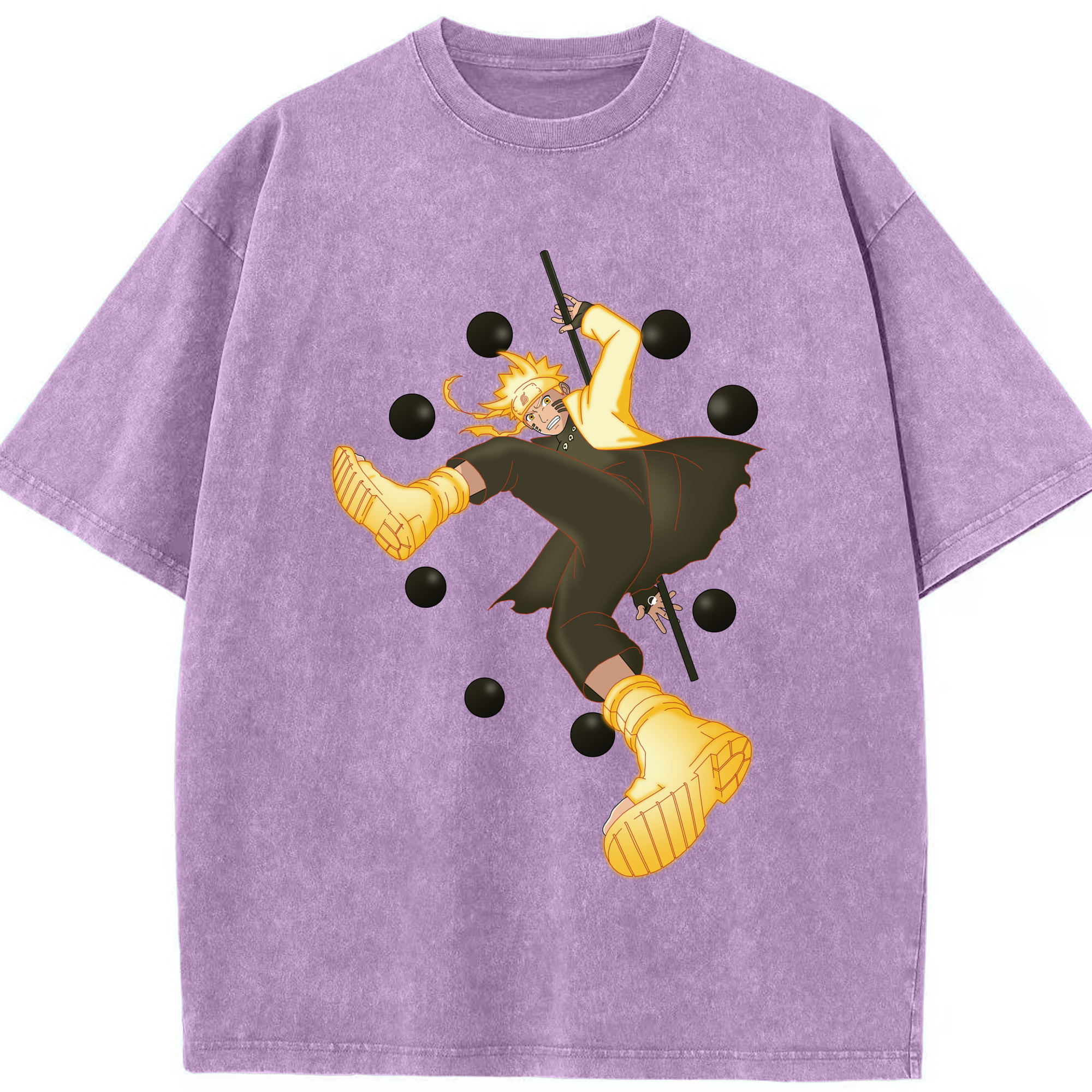（画像用） NARUTO -ナルト- うずまき ナルト Uzumaki Naruto 綿100% ヴィンテージ風 半袖Tシャツ（フロントプリント）