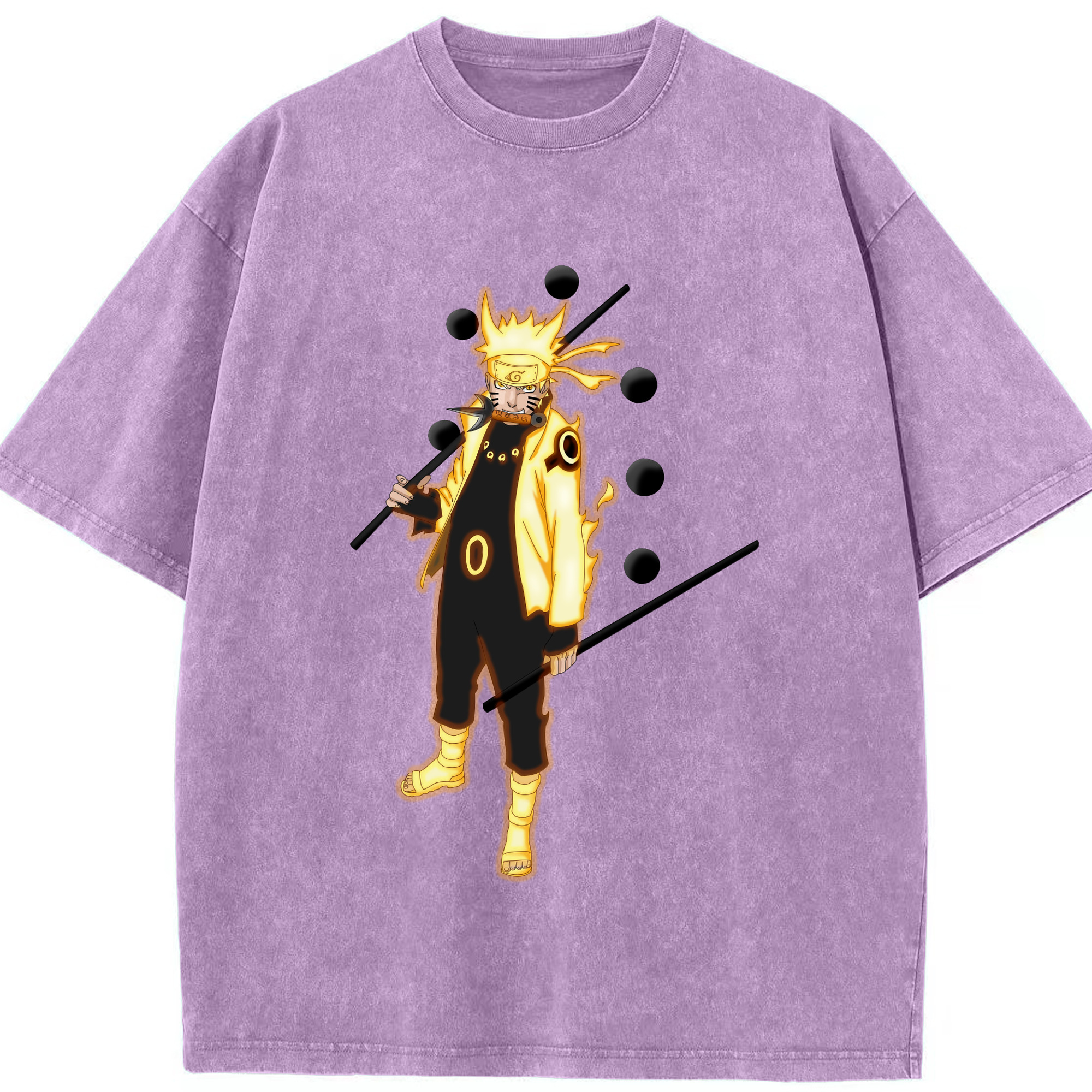 （画像用） NARUTO -ナルト- うずまき ナルト Uzumaki Naruto 綿100% ヴィンテージ風 半袖Tシャツ（フロントプリント）