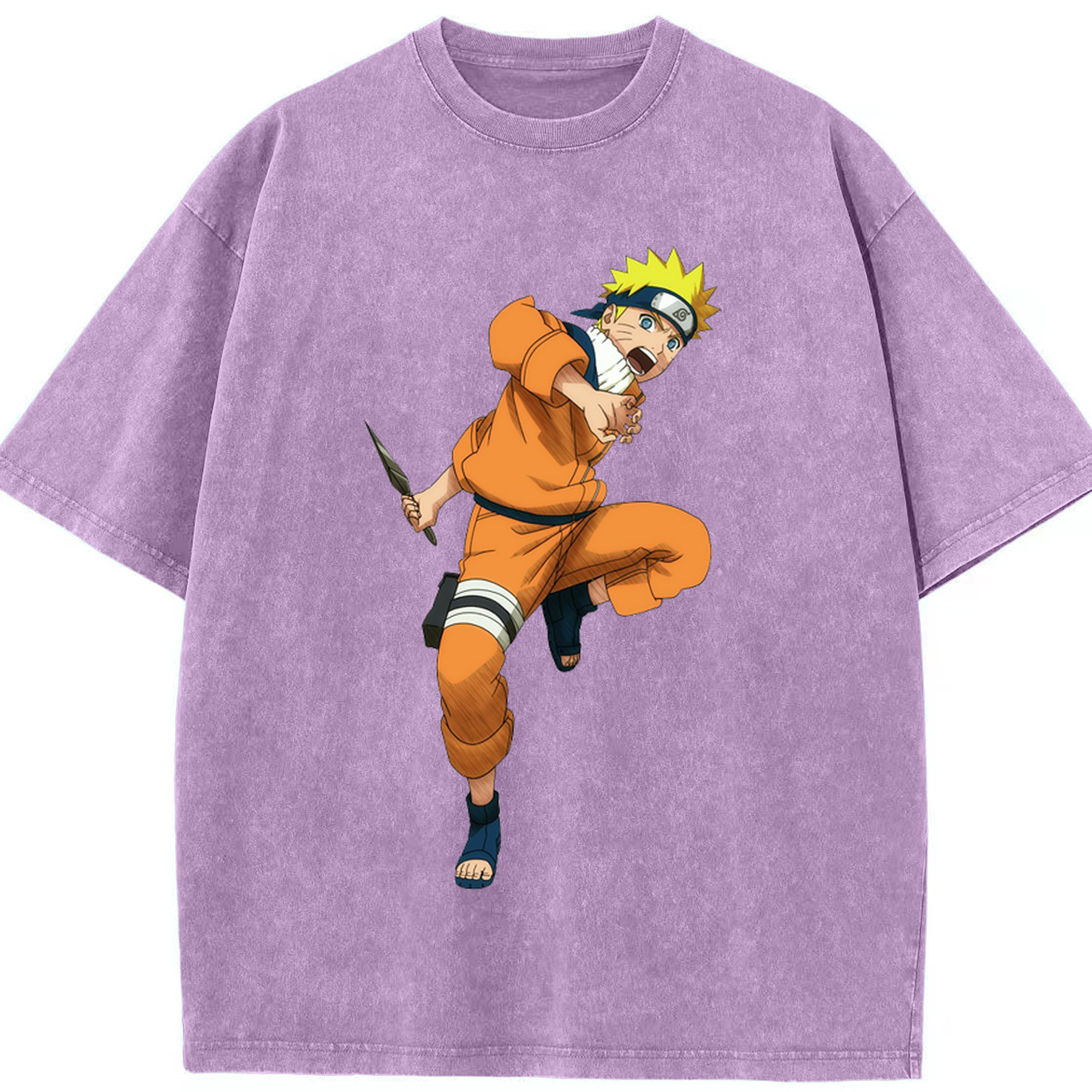 （画像用） NARUTO -ナルト- うずまき ナルト Uzumaki Naruto 綿100% ヴィンテージ風 半袖Tシャツ（フロントプリント）