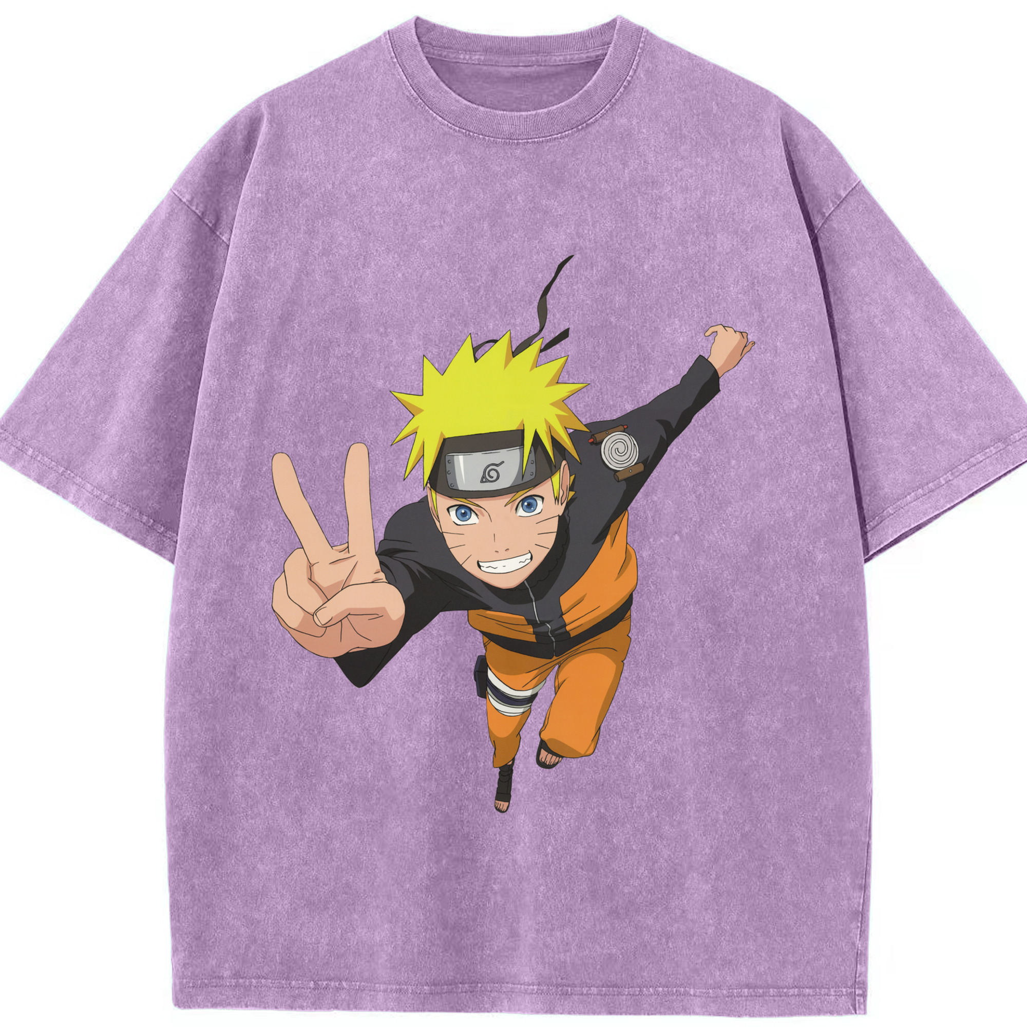 （画像用） NARUTO -ナルト- うずまき ナルト Uzumaki Naruto 綿100% ヴィンテージ風 半袖Tシャツ（フロントプリント）