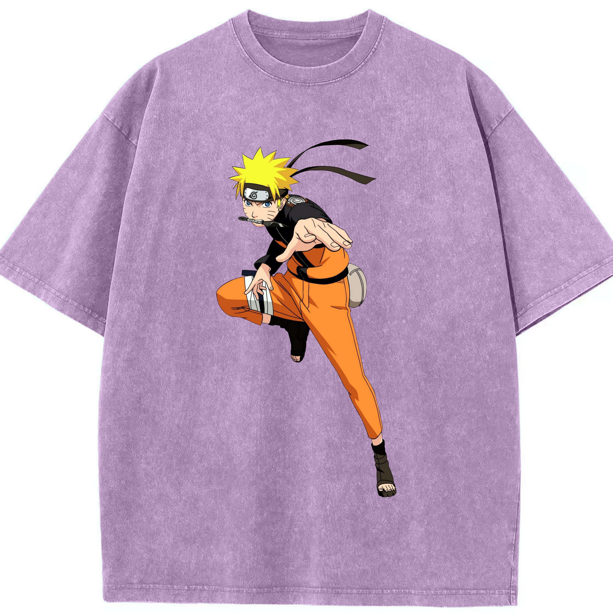 （画像用） NARUTO -ナルト- うずまき ナルト Uzumaki Naruto 綿100% ヴィンテージ風 半袖Tシャツ（フロントプリント）