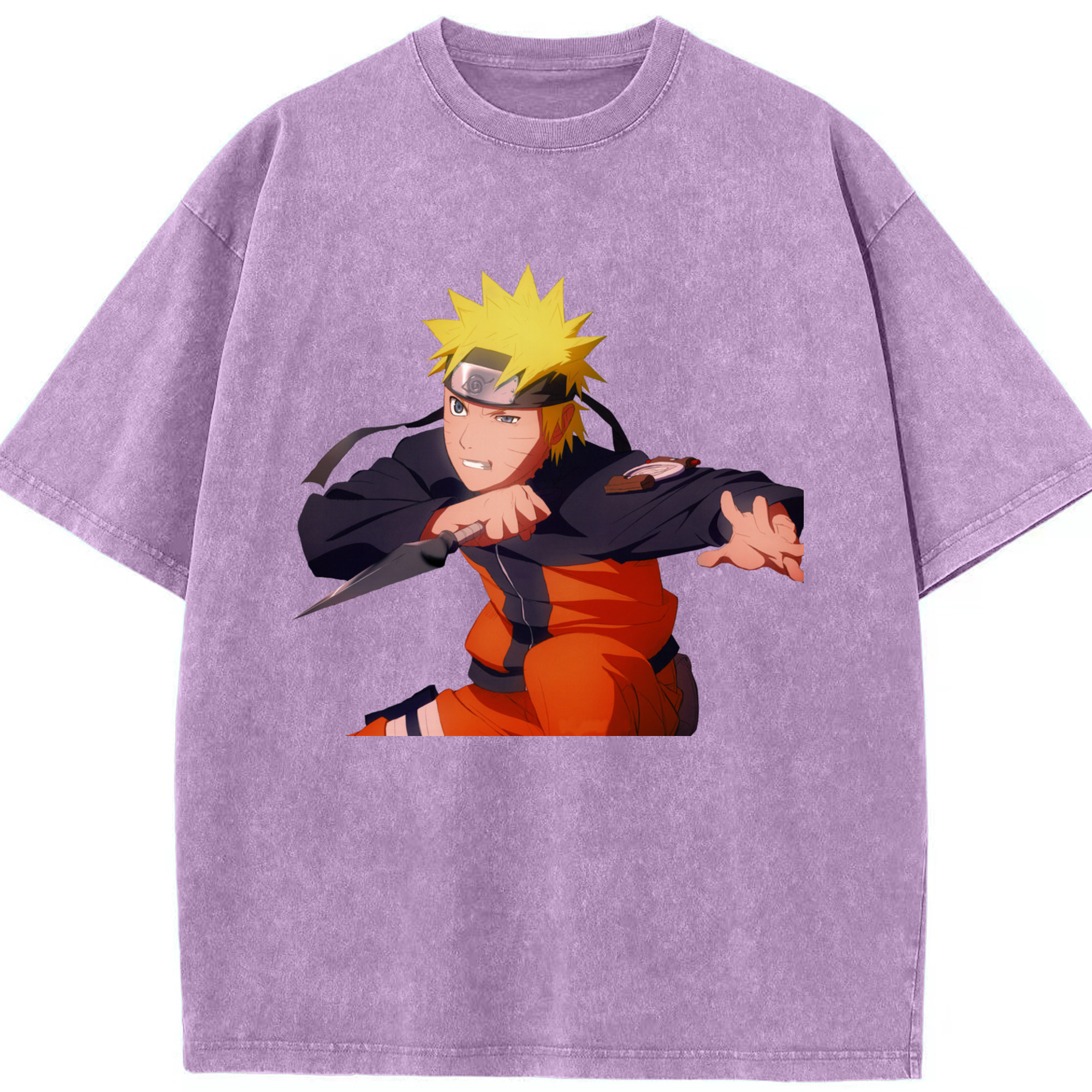 （画像用） NARUTO -ナルト- うずまき ナルト Uzumaki Naruto 綿100% ヴィンテージ風 半袖Tシャツ（フロントプリント）