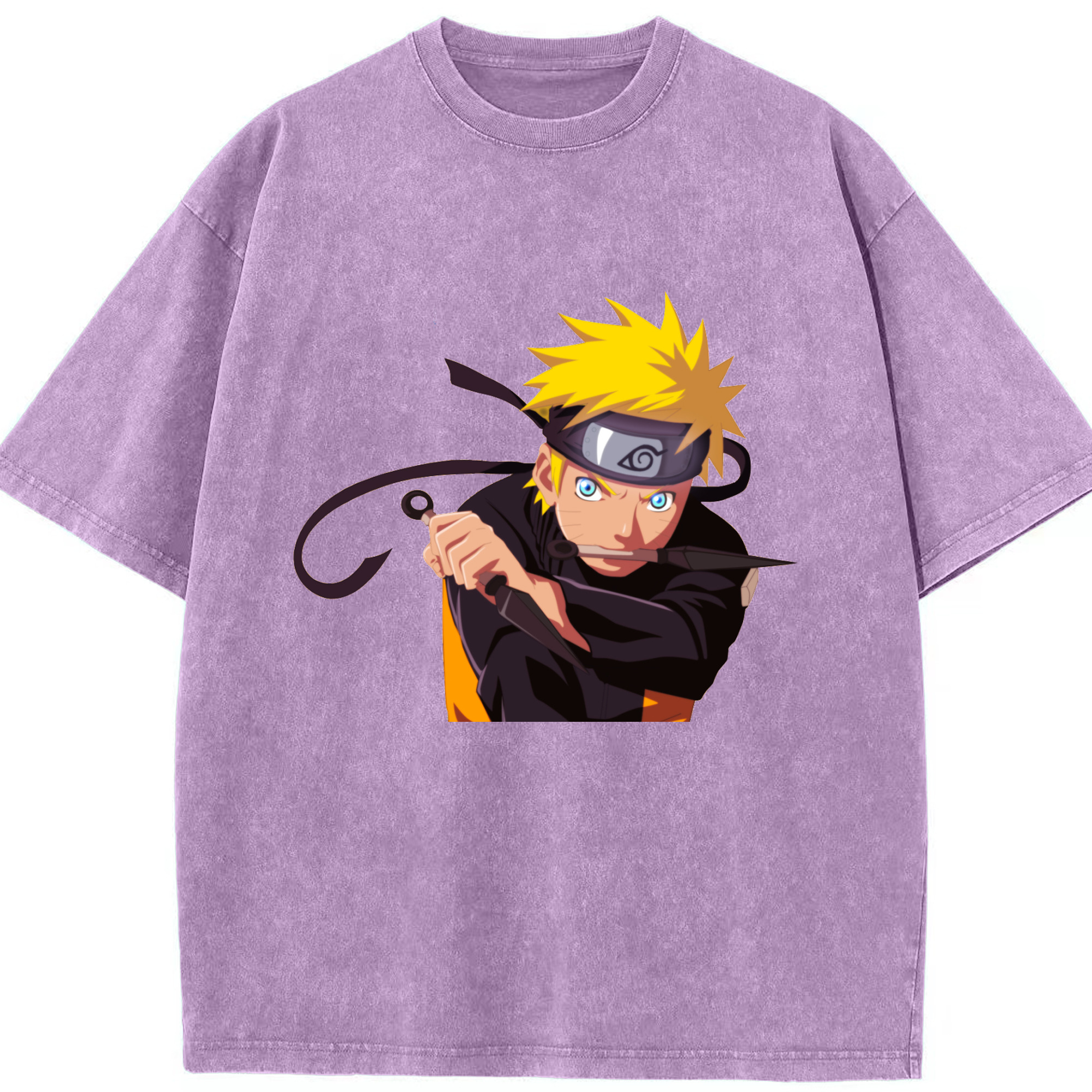 （画像用） NARUTO -ナルト- うずまき ナルト Uzumaki Naruto 綿100% ヴィンテージ風 半袖Tシャツ（フロントプリント）