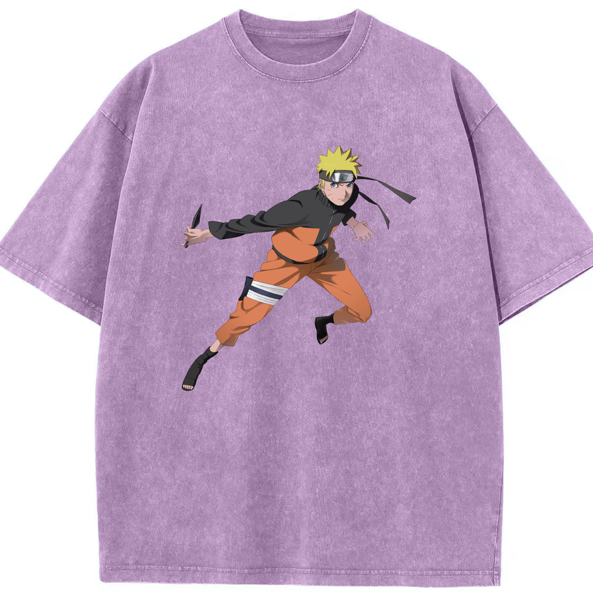 （画像用） NARUTO -ナルト- うずまき ナルト Uzumaki Naruto 綿100% ヴィンテージ風 半袖Tシャツ（フロントプリント）