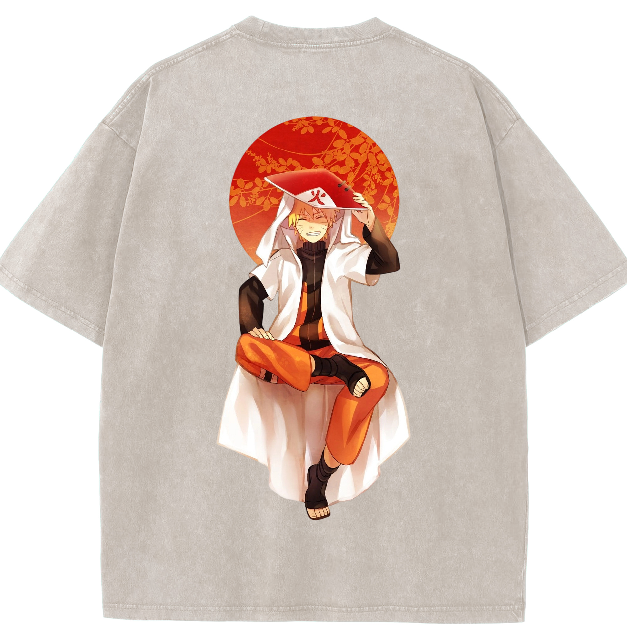 （画像用） NARUTO -ナルト- うずまき ナルト Uzumaki Naruto 綿100% ヴィンテージ風 半袖Tシャツ（背面プリント）