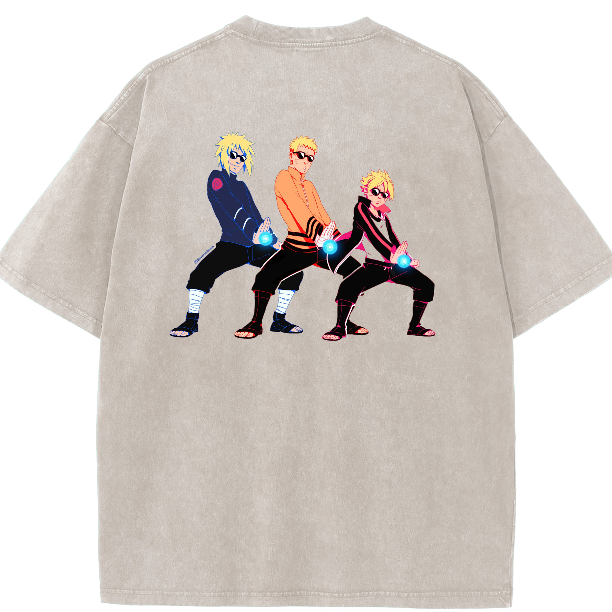 （画像用） NARUTO -ナルト- うずまき ナルト Uzumaki Naruto 綿100% ヴィンテージ風 半袖Tシャツ（背面プリント）