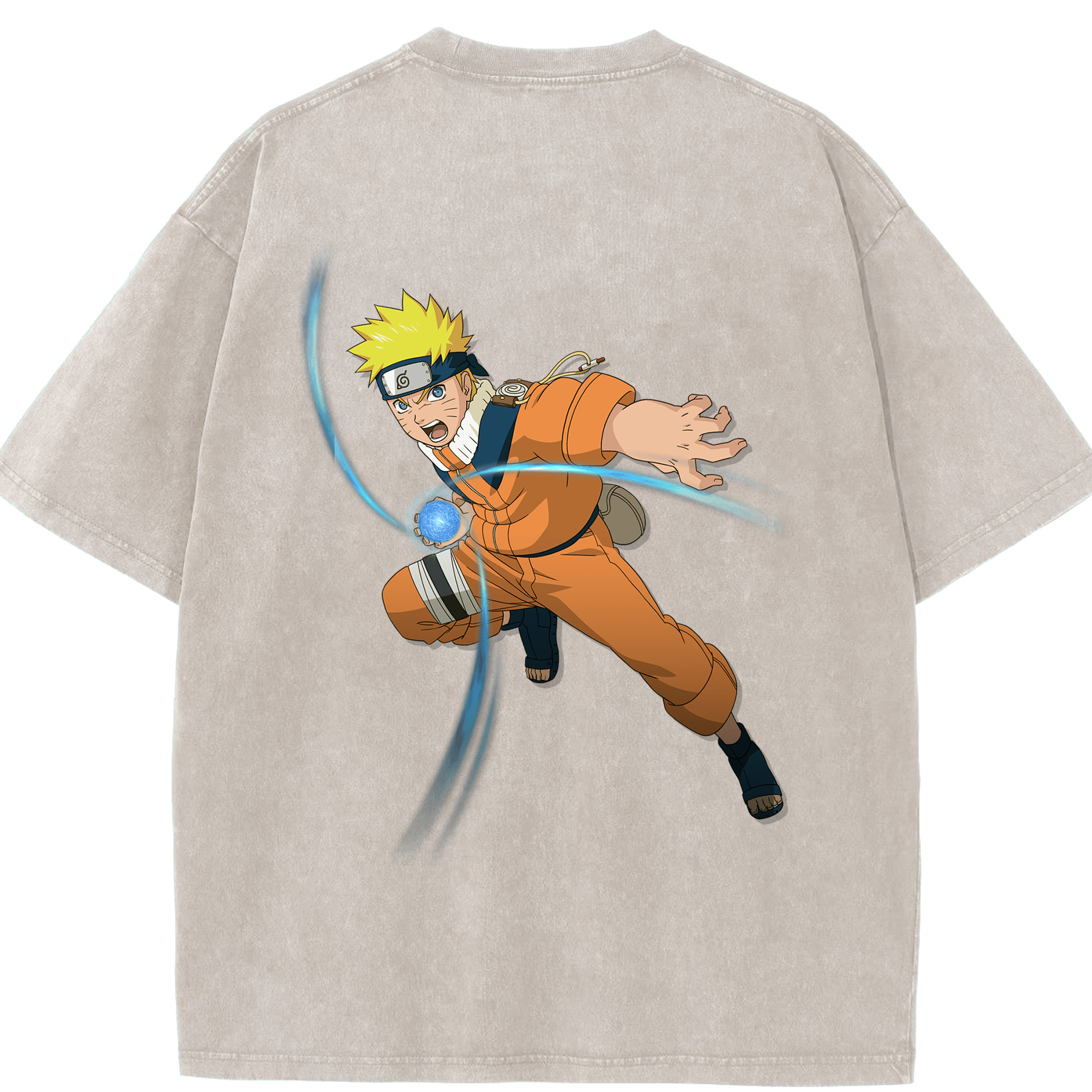 （画像用） NARUTO -ナルト- うずまき ナルト Uzumaki Naruto 綿100% ヴィンテージ風 半袖Tシャツ（背面プリント）