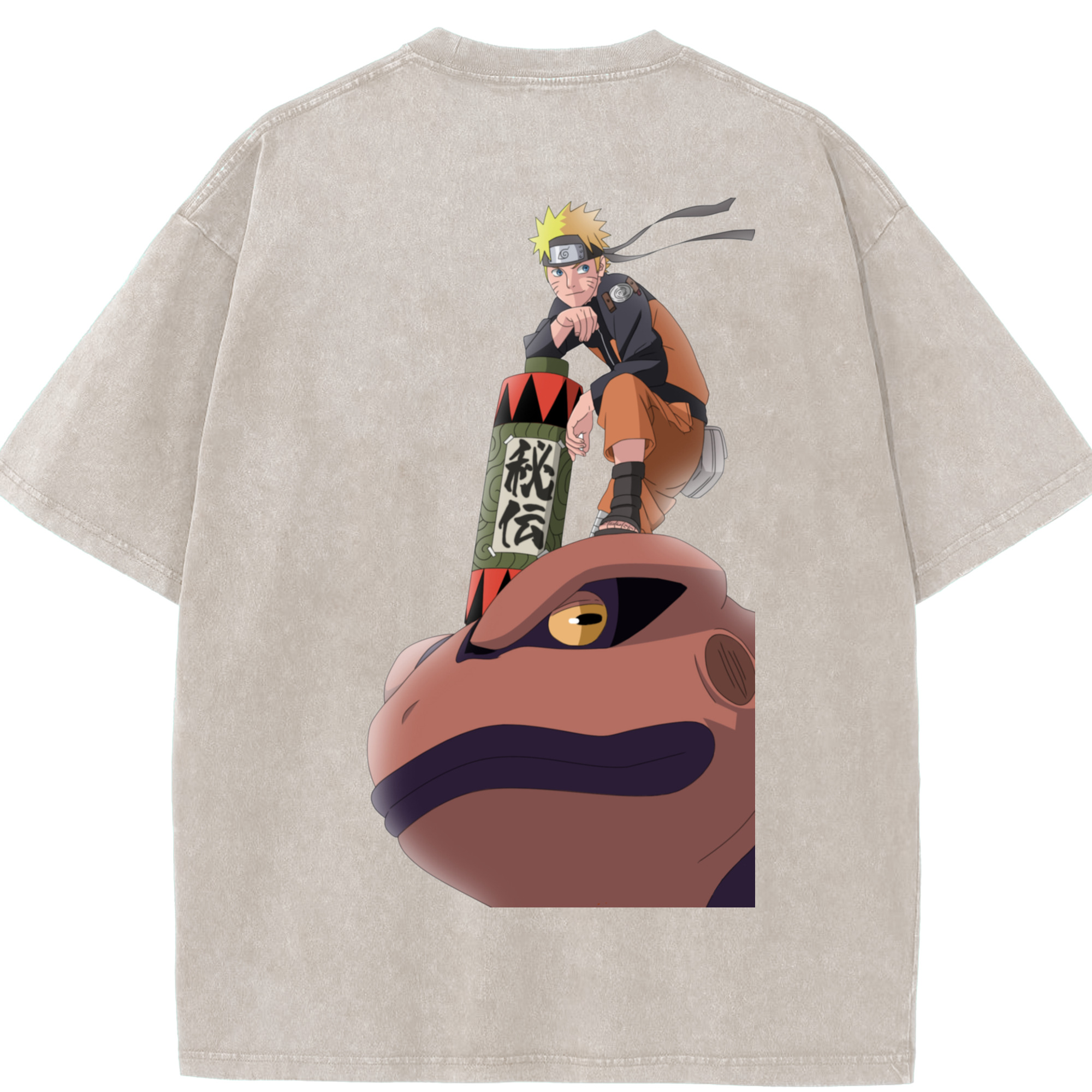 （画像用） NARUTO -ナルト- うずまき ナルト Uzumaki Naruto 綿100% ヴィンテージ風 半袖Tシャツ（背面プリント）
