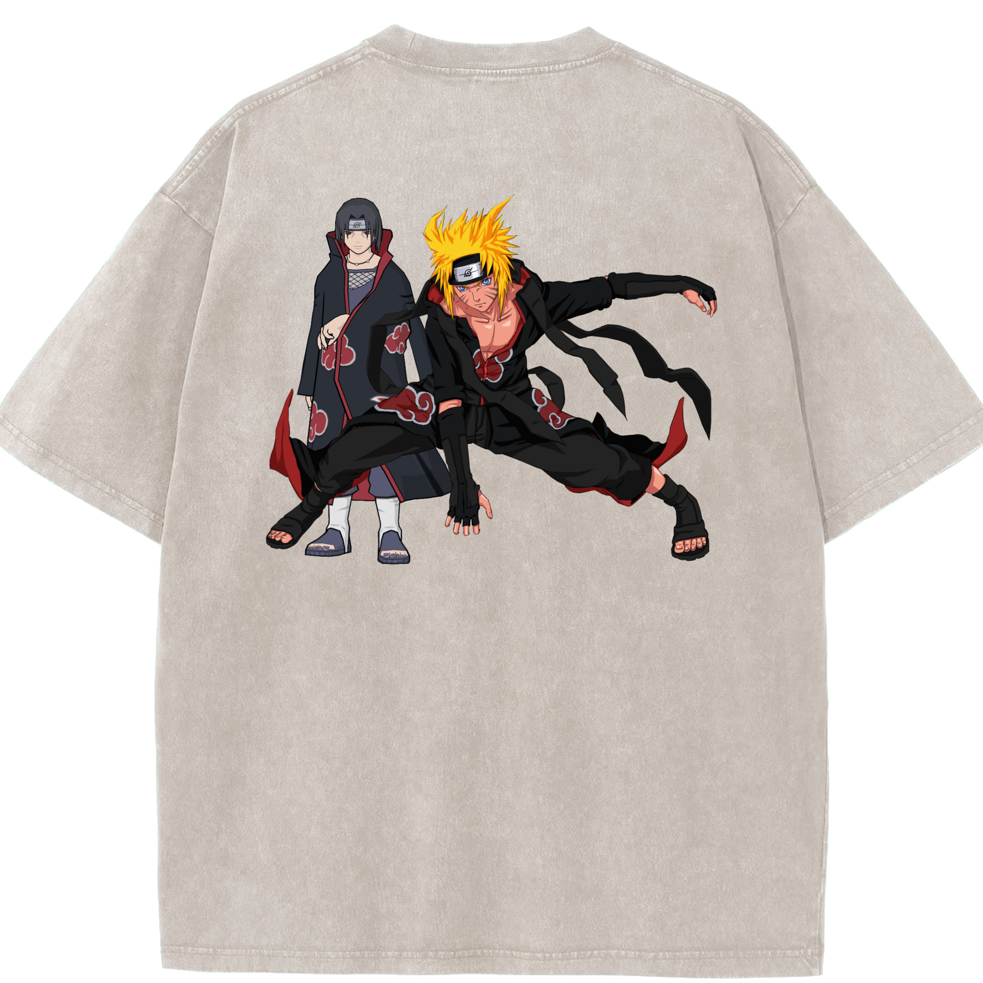 （画像用） NARUTO -ナルト- うずまき ナルト Uzumaki Naruto 綿100% ヴィンテージ風 半袖Tシャツ（背面プリント）